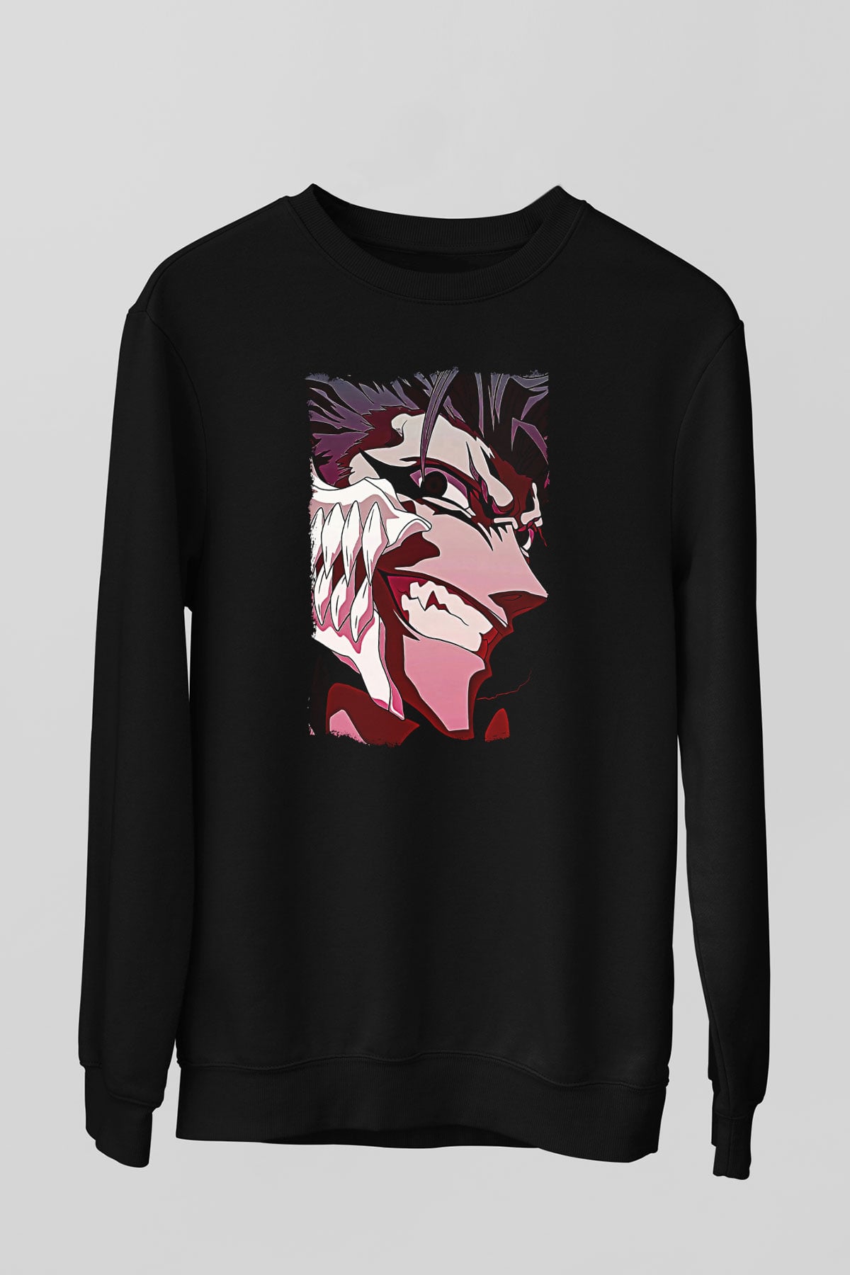 Bleach Baskılı Unisex Siyah Sweatshirt