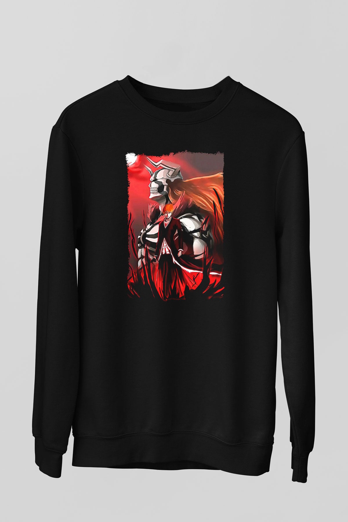 Bleach Baskılı Unisex Siyah Sweatshirt
