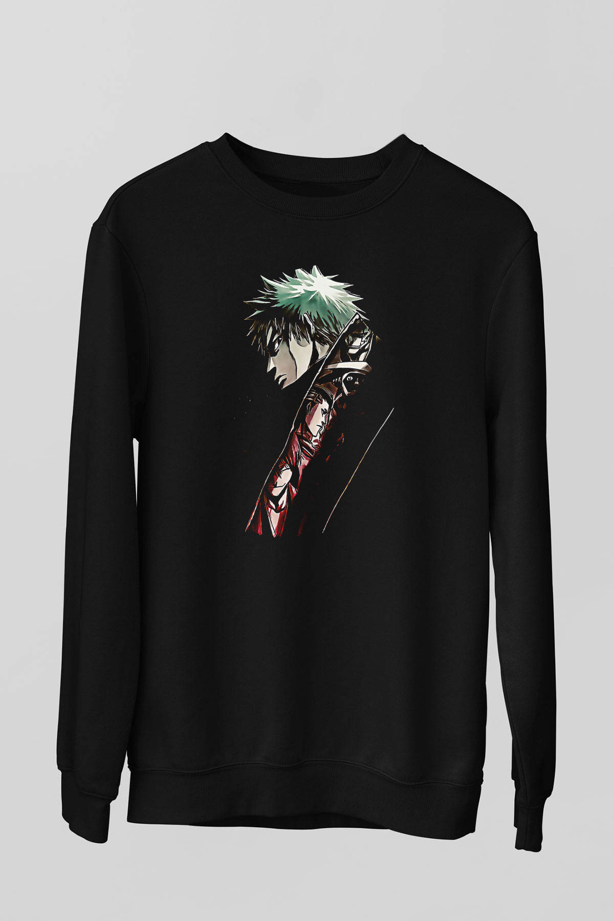 Bleach Baskılı Unisex Siyah Sweatshirt