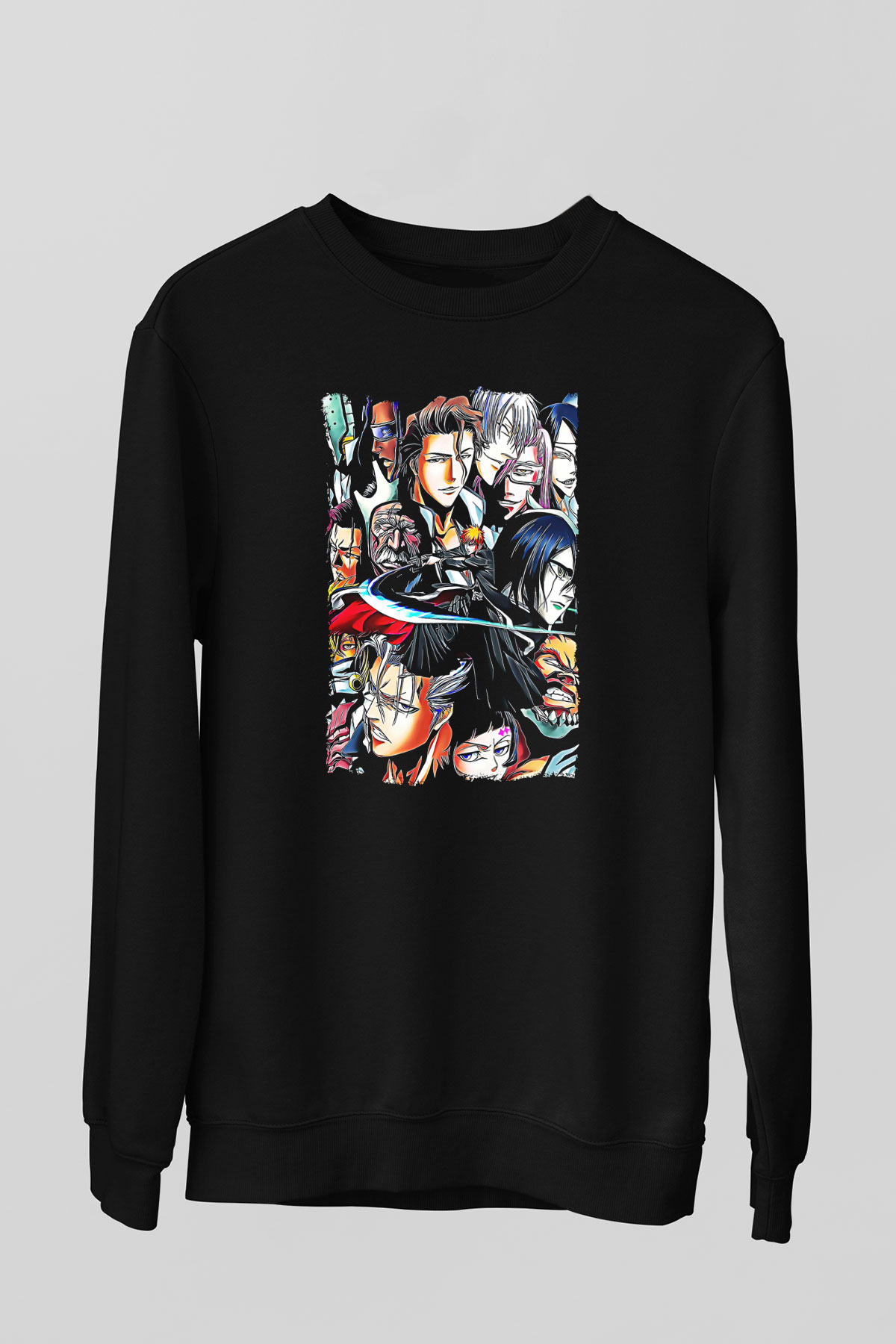 Bleach Baskılı Unisex Siyah Sweatshirt