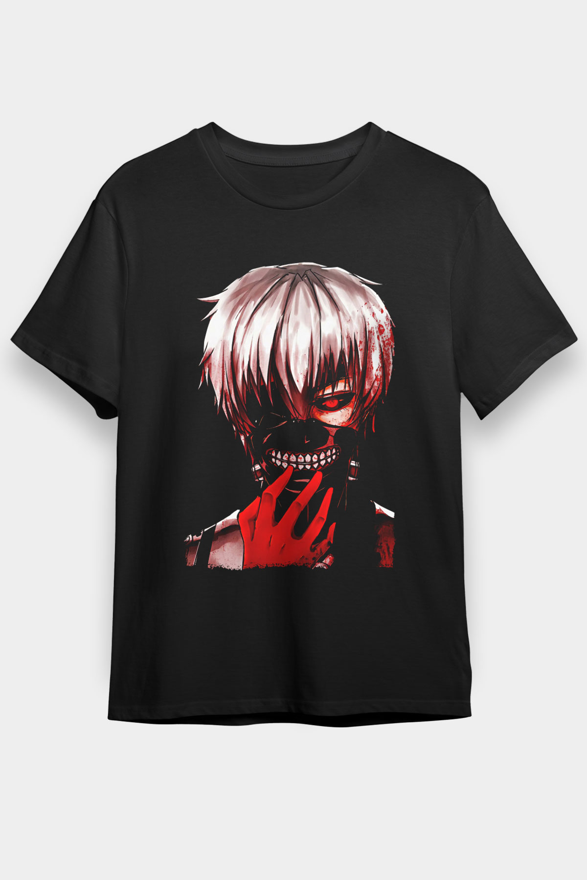 Bleach Baskılı Unisex Siyah Tişört - Tshirt