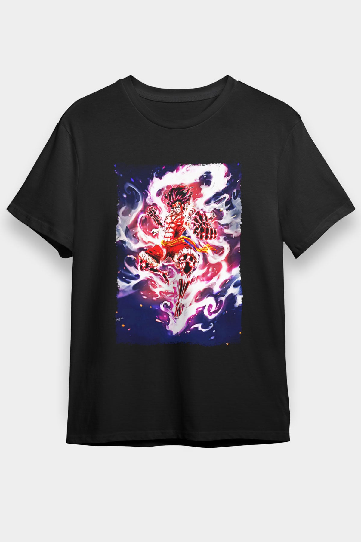 Bleach Baskılı Unisex Siyah Tişört - Tshirt