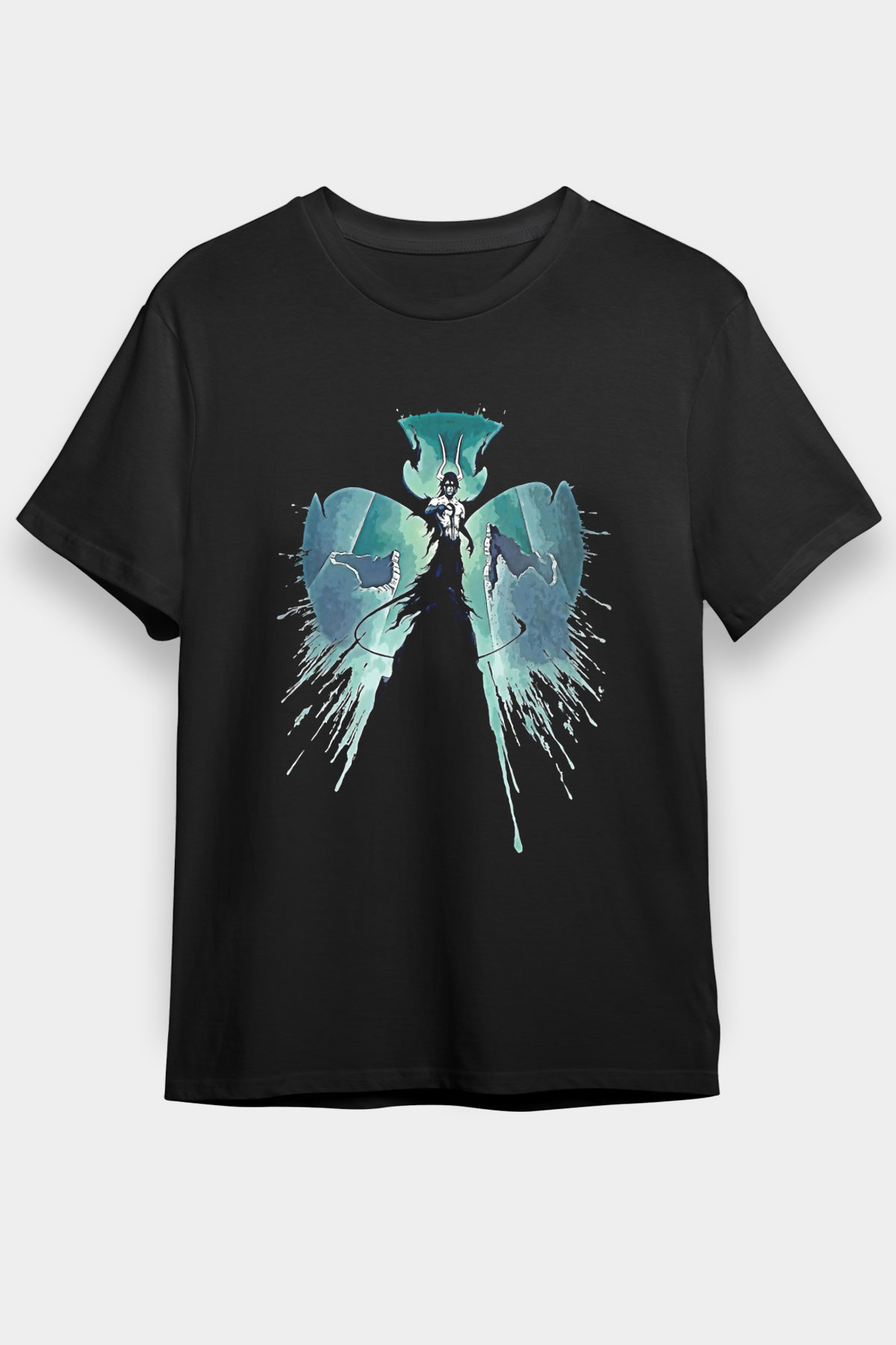 Bleach Baskılı Unisex Siyah Tişört - Tshirt