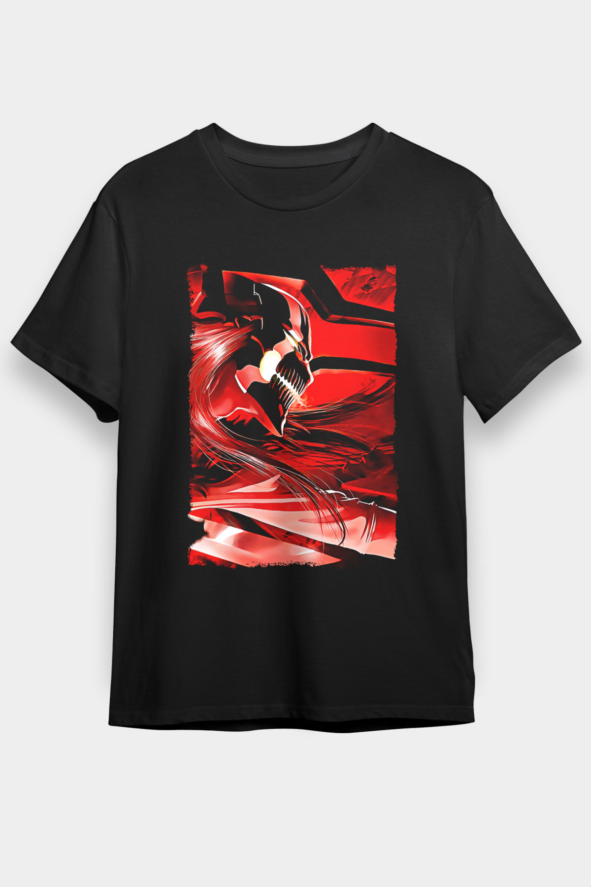Bleach Baskılı Unisex Siyah Tişört - Tshirt