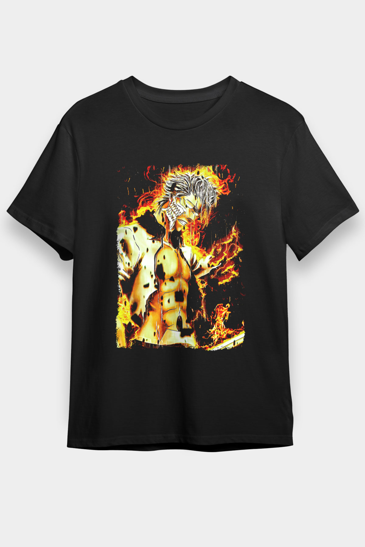 Bleach Baskılı Unisex Siyah Tişört - Tshirt