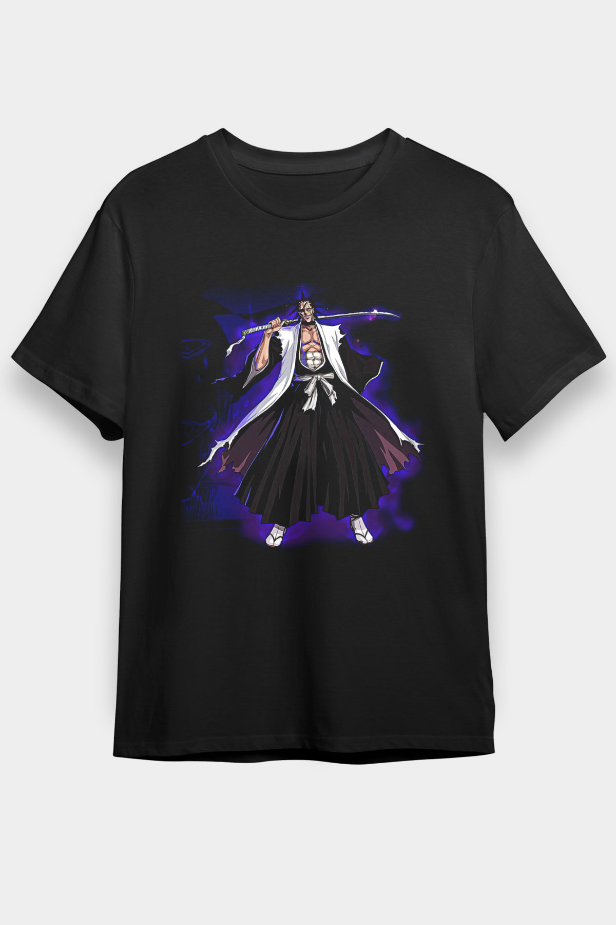Bleach Baskılı Unisex Siyah Tişört - Tshirt