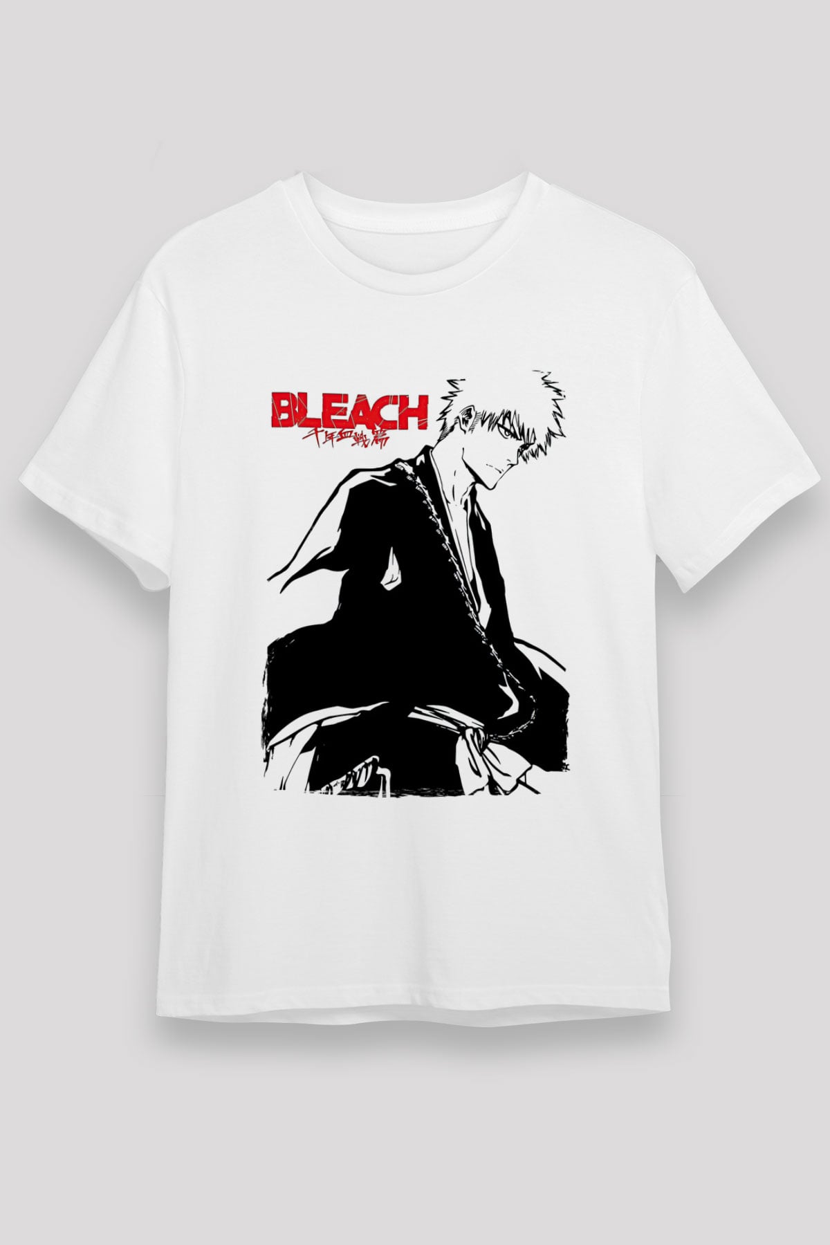 Bleach Unisex Baskılı Beyaz Tişört - Tshirt