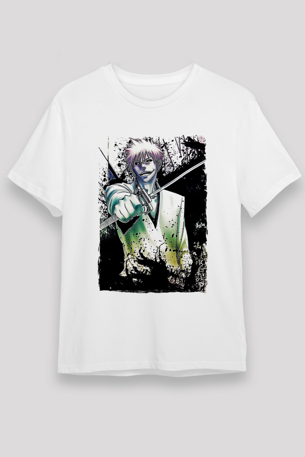 Bleach Unisex Baskılı Beyaz Tişört - Tshirt