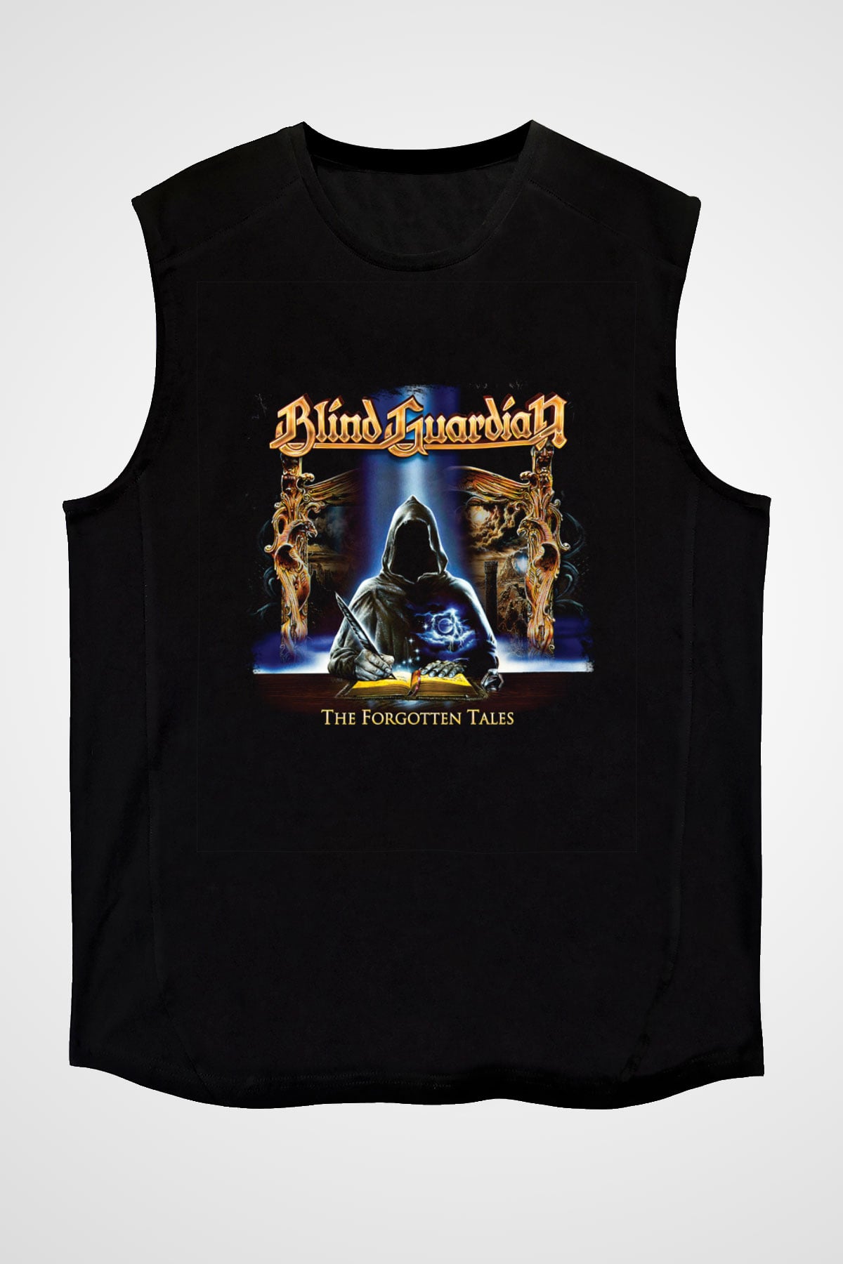 Blind Guardian Baskılı Unisex Siyah Kolsuz Tişört