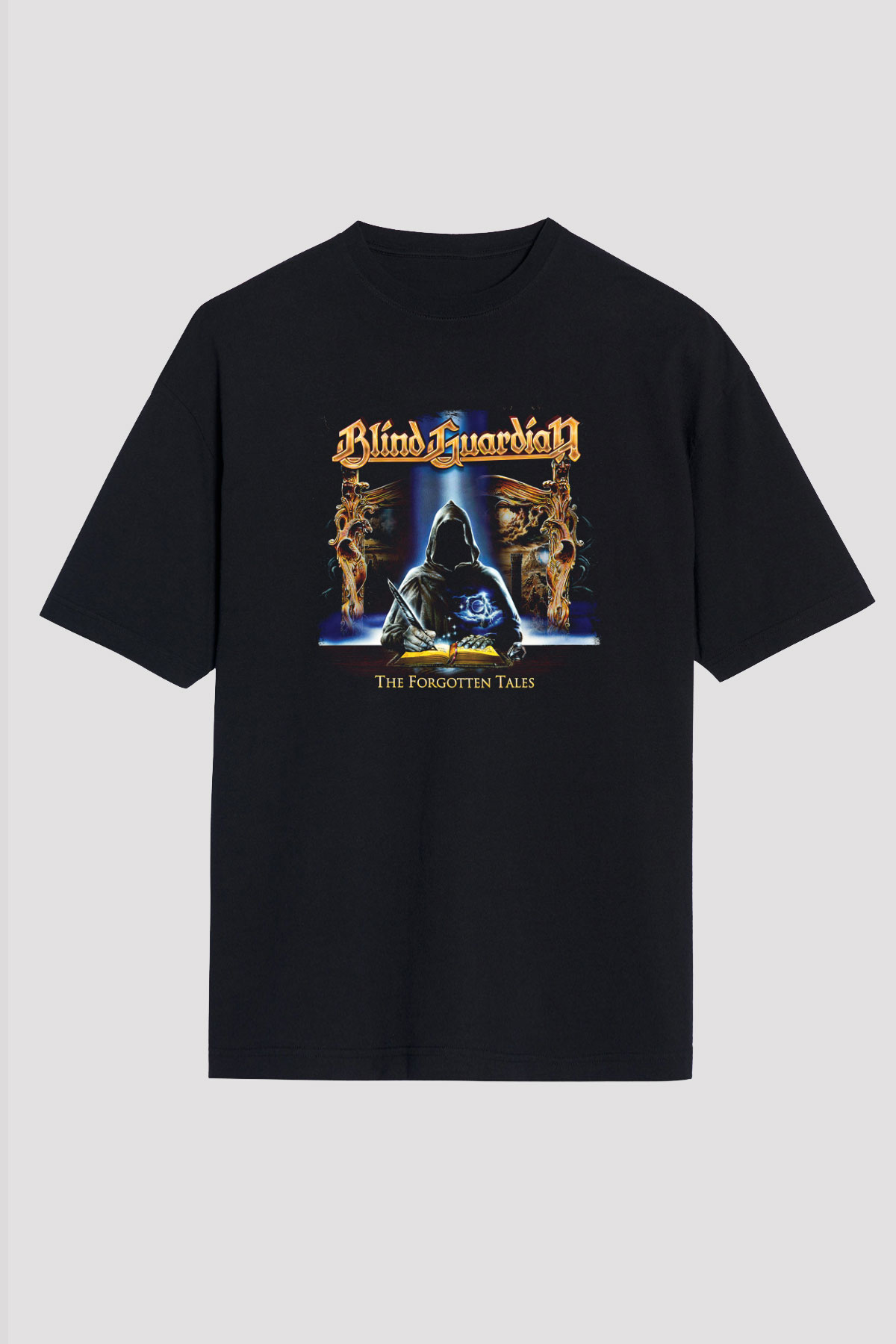Blind Guardian Baskılı Unisex Siyah Oversize Tişört