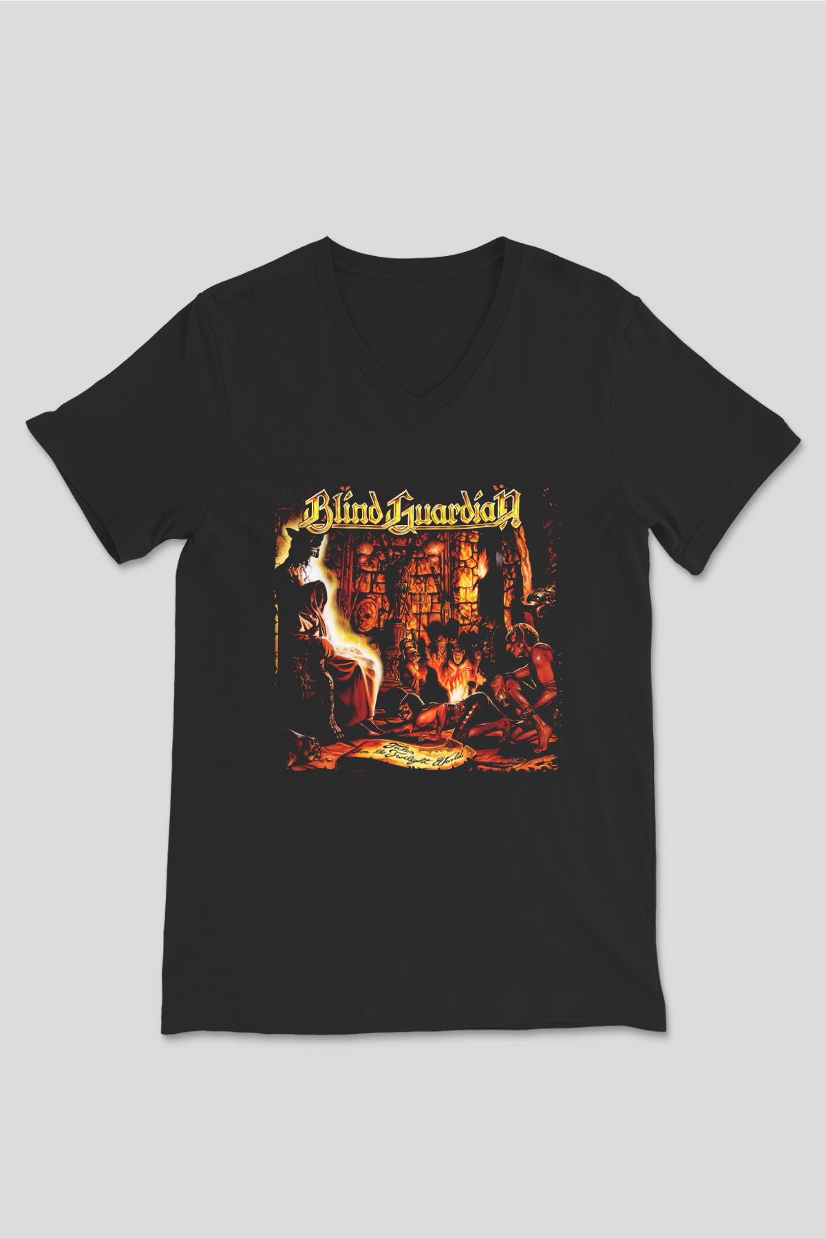 Blind Guardian Siyah Unisex V Yaka Tişört T-Shirt