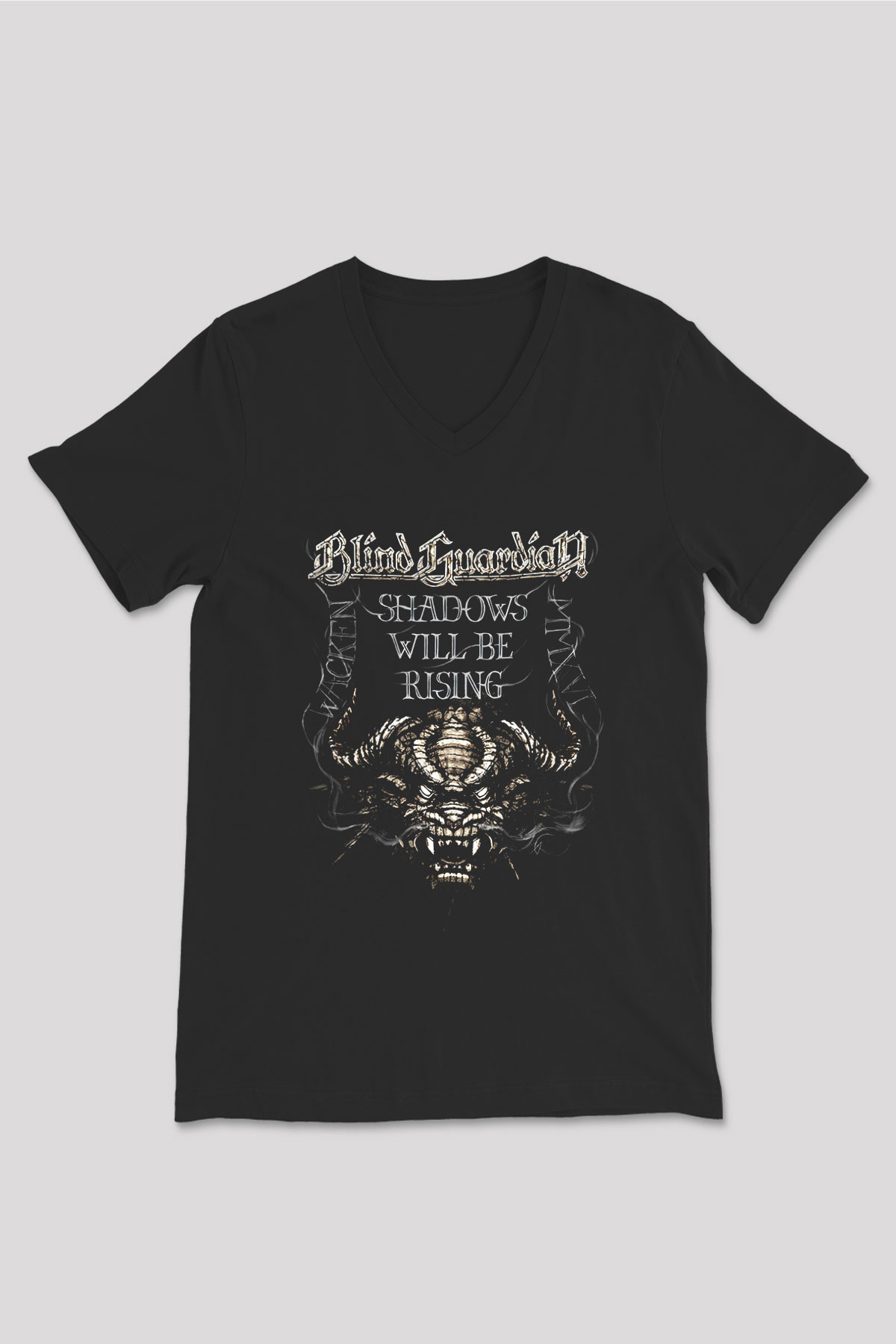 Blind Guardian Siyah Unisex V Yaka Tişört T-Shirt