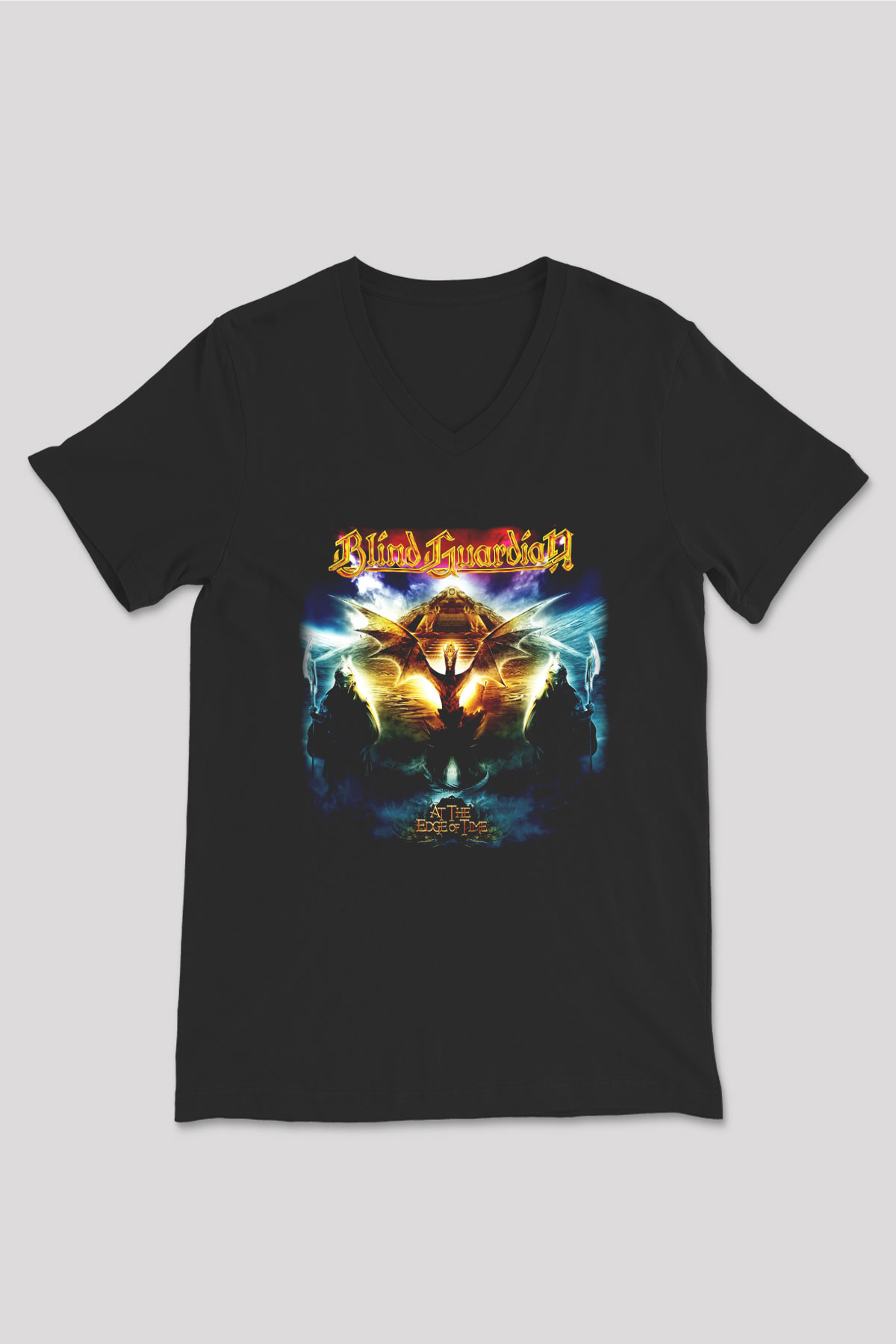 Blind Guardian Siyah Unisex V Yaka Tişört T-Shirt