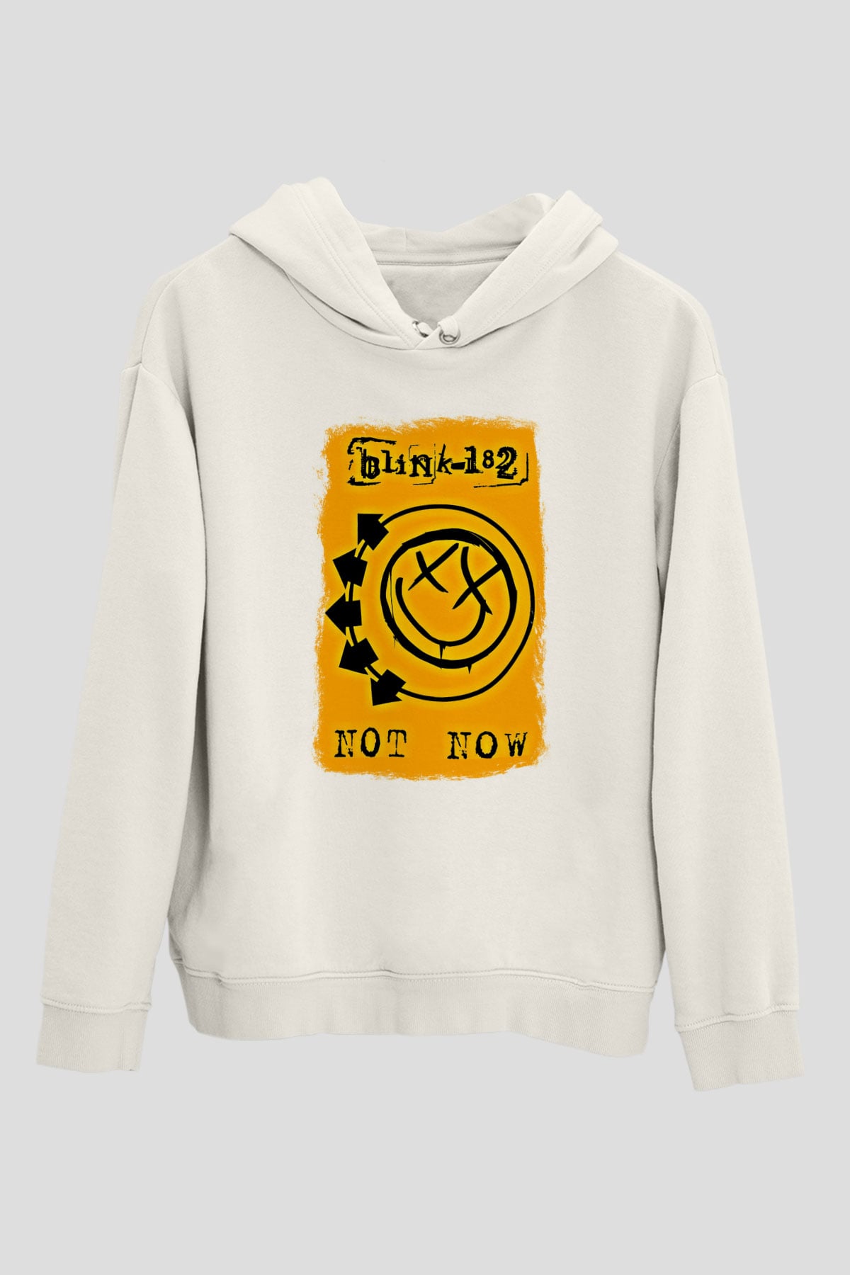 Blink-182 Baskılı Unisex Beyaz Hoodie
