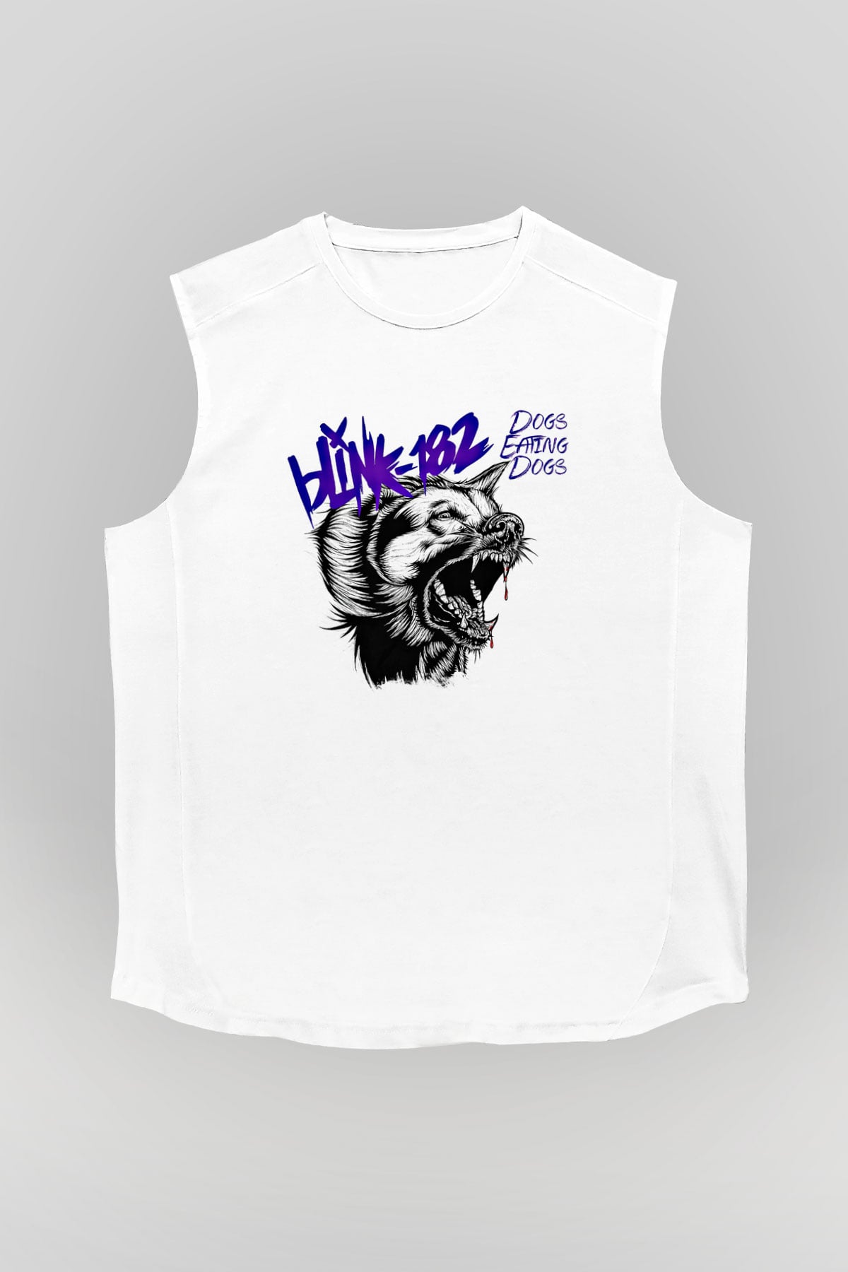 Blink-182 Baskılı Unisex Beyaz Kolsuz Tişört