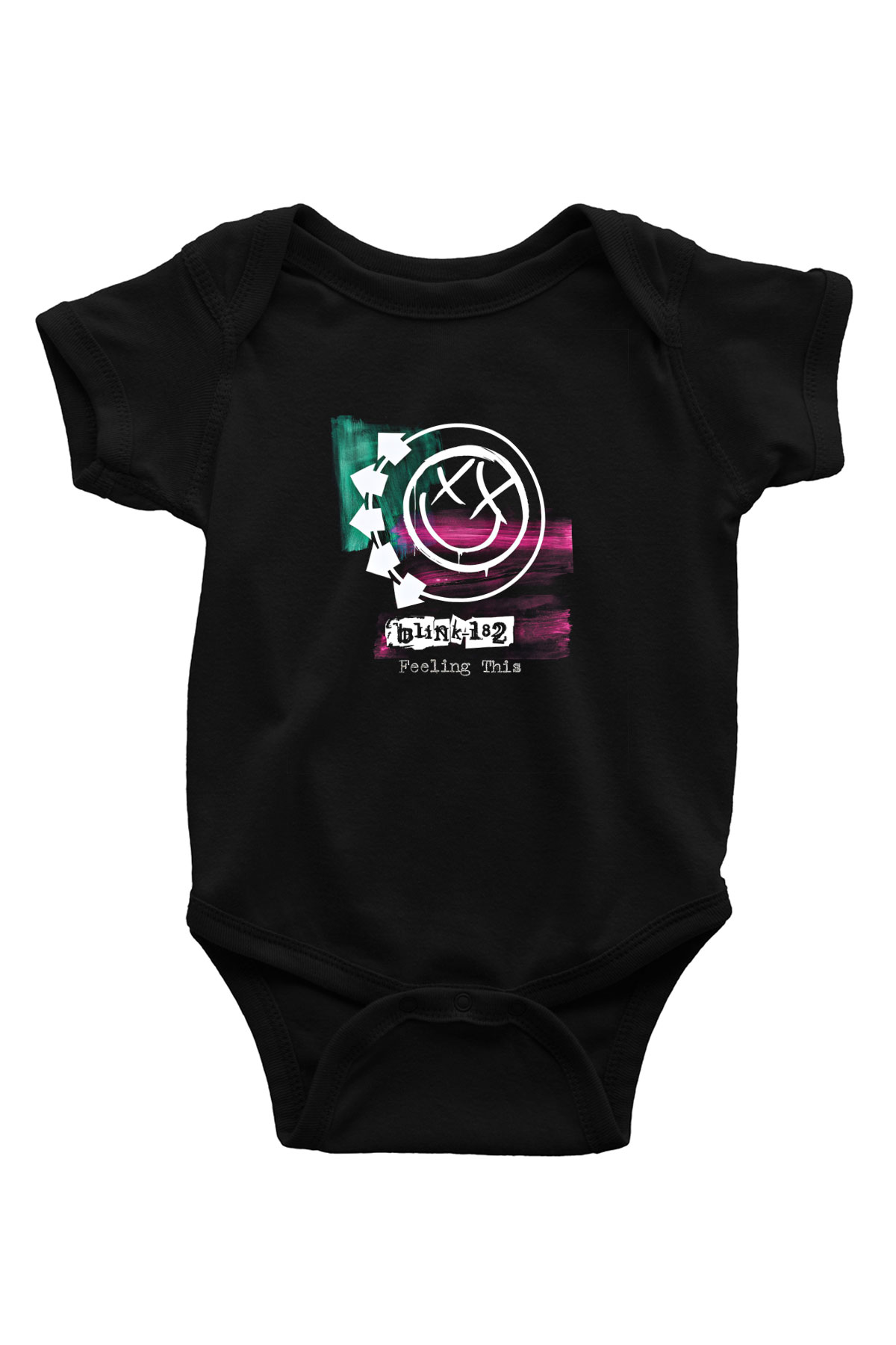 Blink-182 Baskılı Unisex Siyah Bebek Body - Zıbın