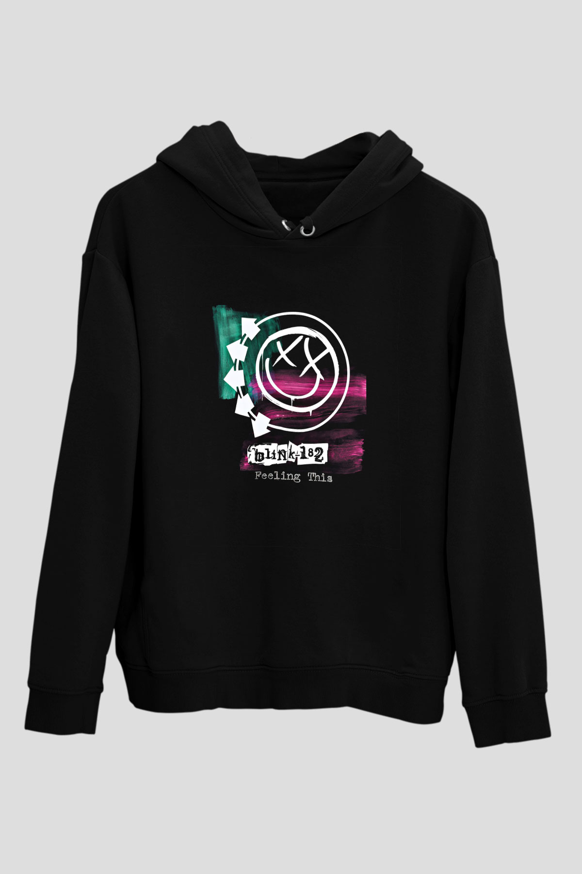 Blink-182 Baskılı Unisex Siyah Hoodie