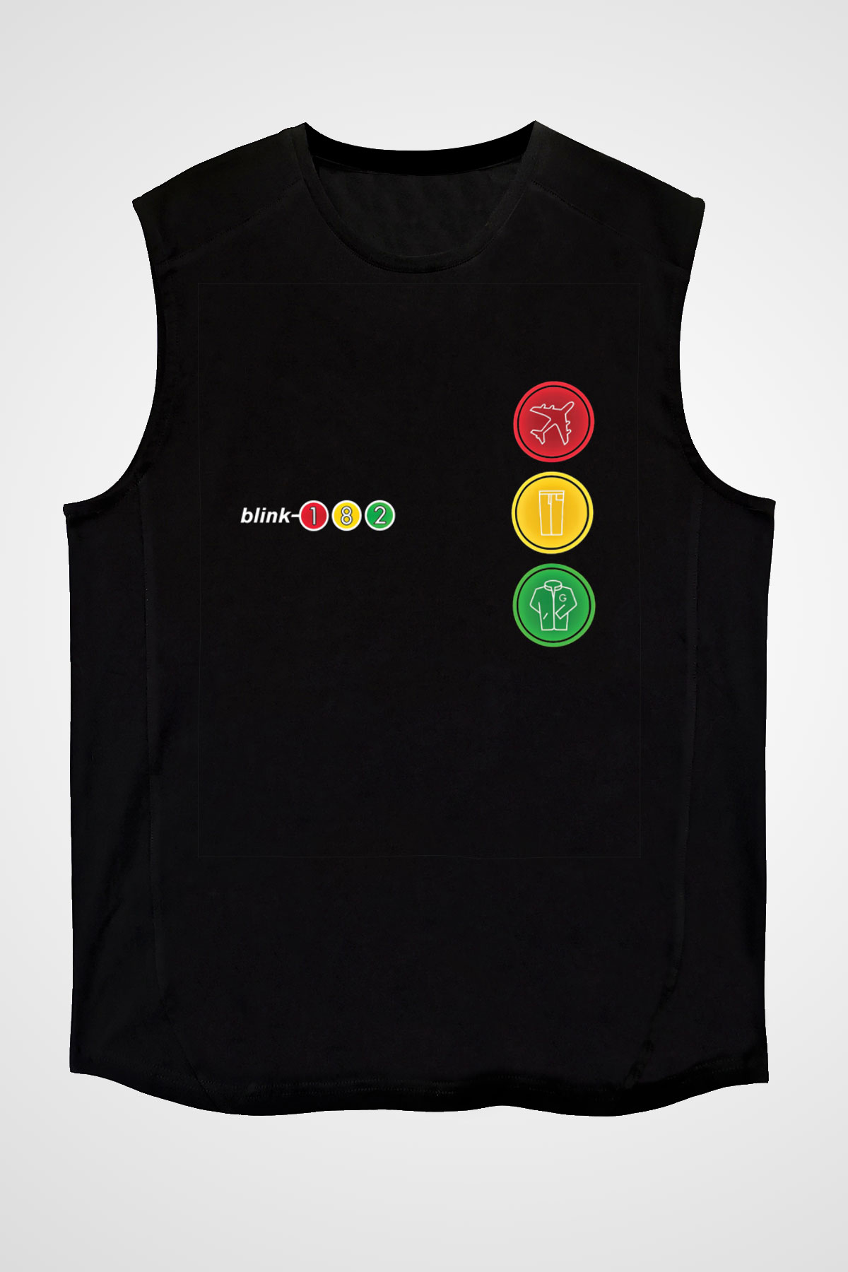 Blink-182 Baskılı Unisex Siyah Kolsuz Tişört