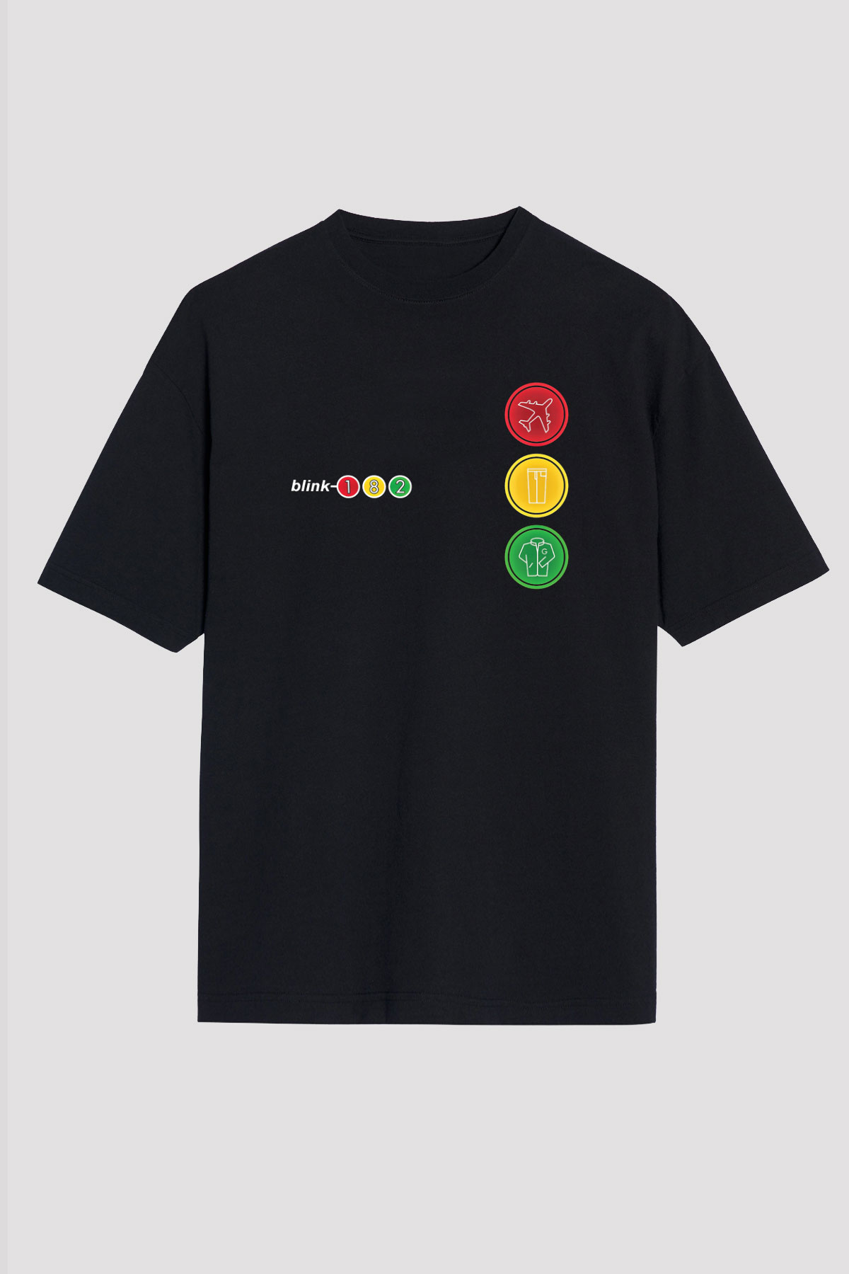 Blink-182 Baskılı Unisex Siyah Oversize Tişört