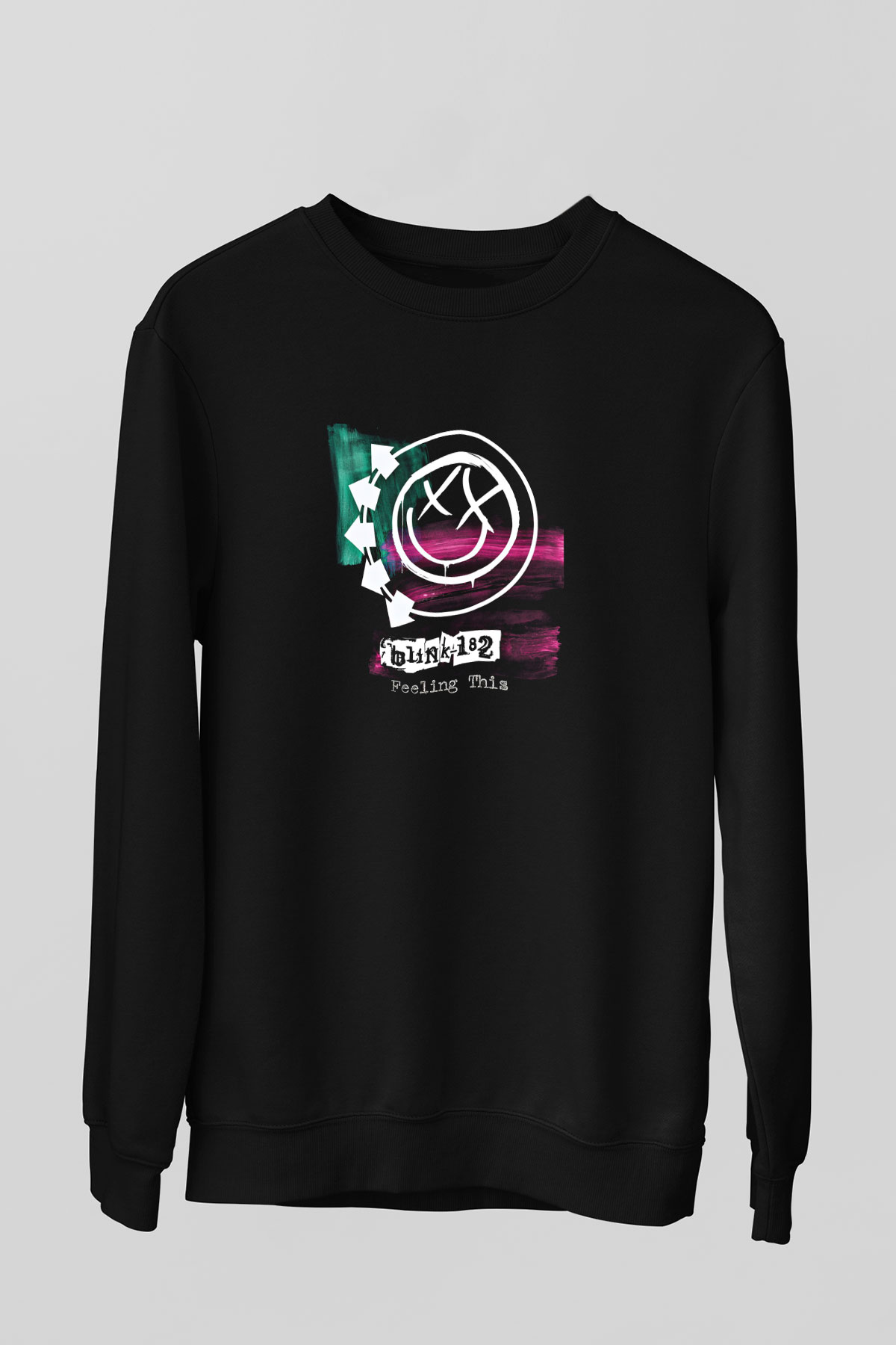 Blink-182 Baskılı Unisex Siyah Sweatshirt