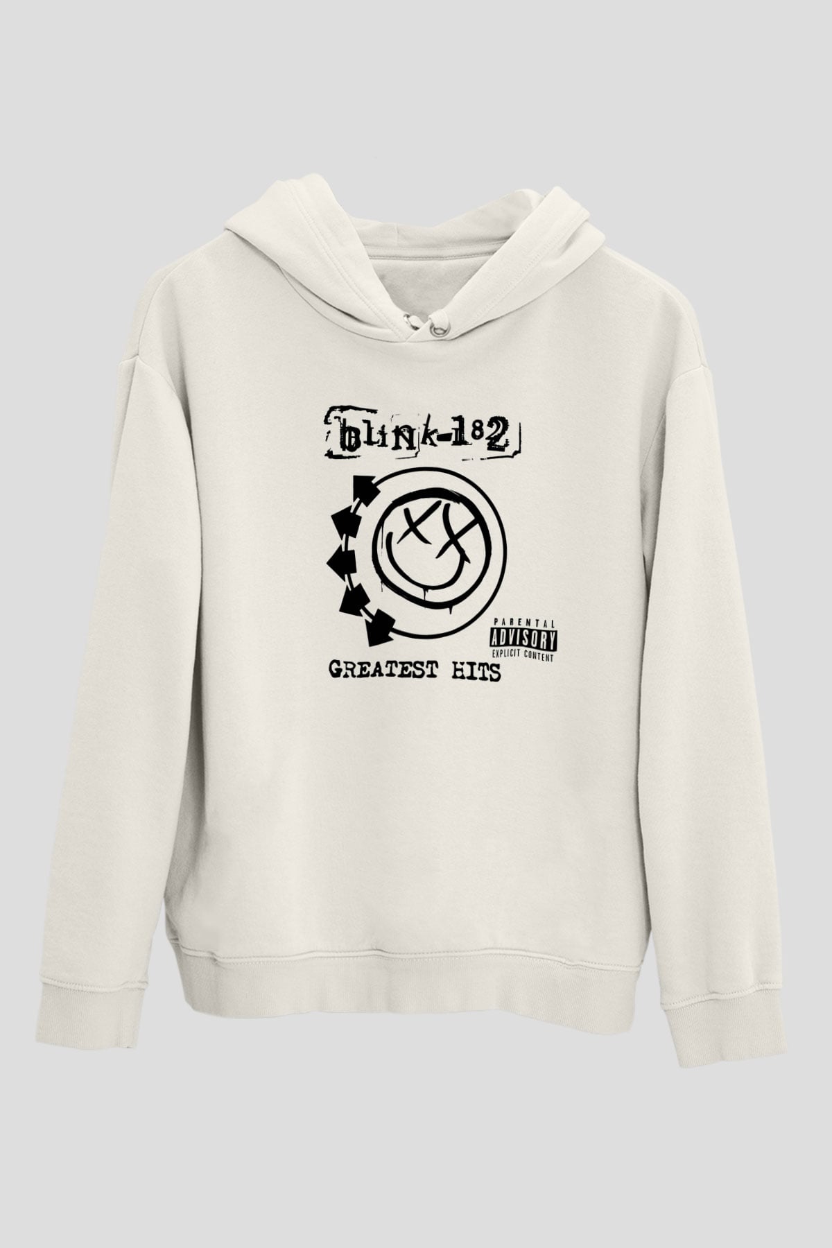 Blink 182 Beyaz Unisex Kapşonlu Sweatshirt