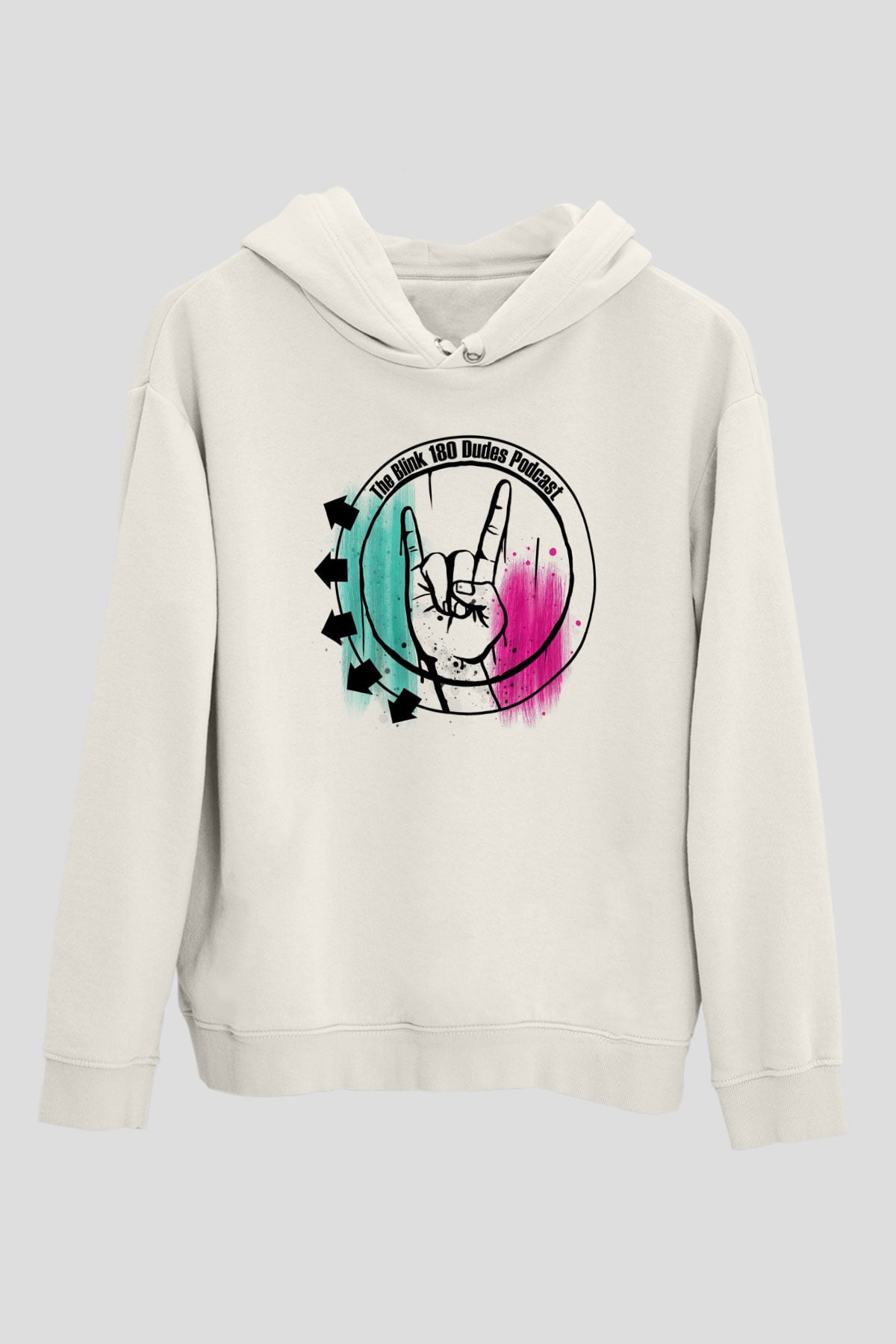 Blink 182 Beyaz Unisex Kapüşonlu Sweatshirt