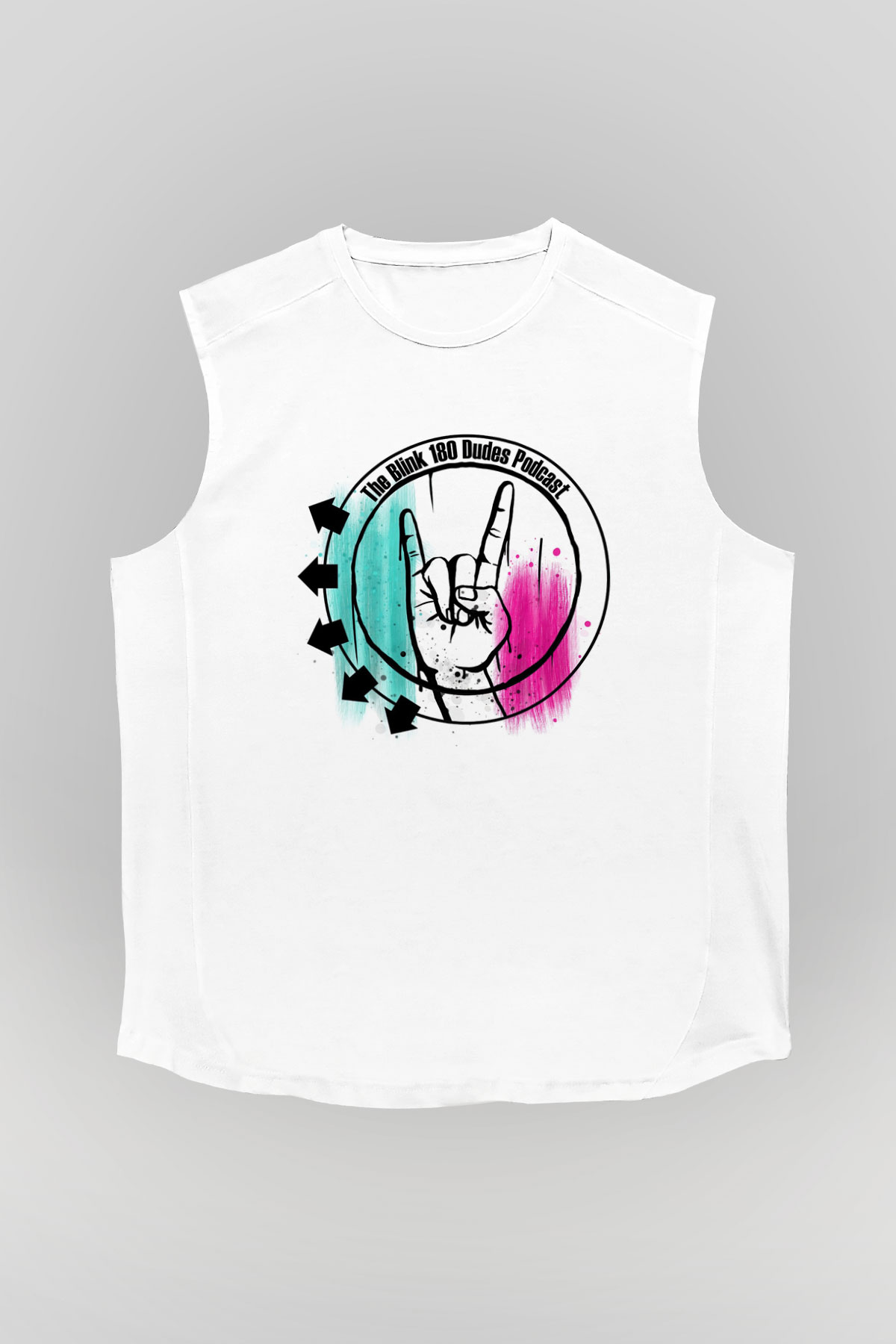 Blink 182 Beyaz Unisex Kolsuz Tişört