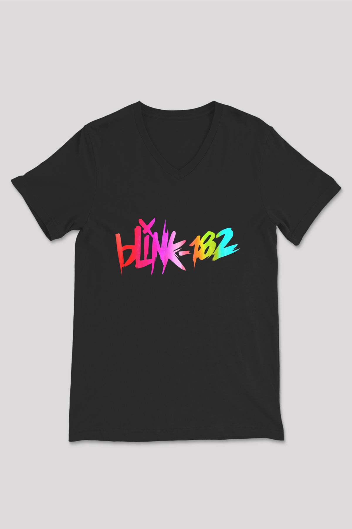 Blink 182 Siyah Unisex V Yaka Tişört