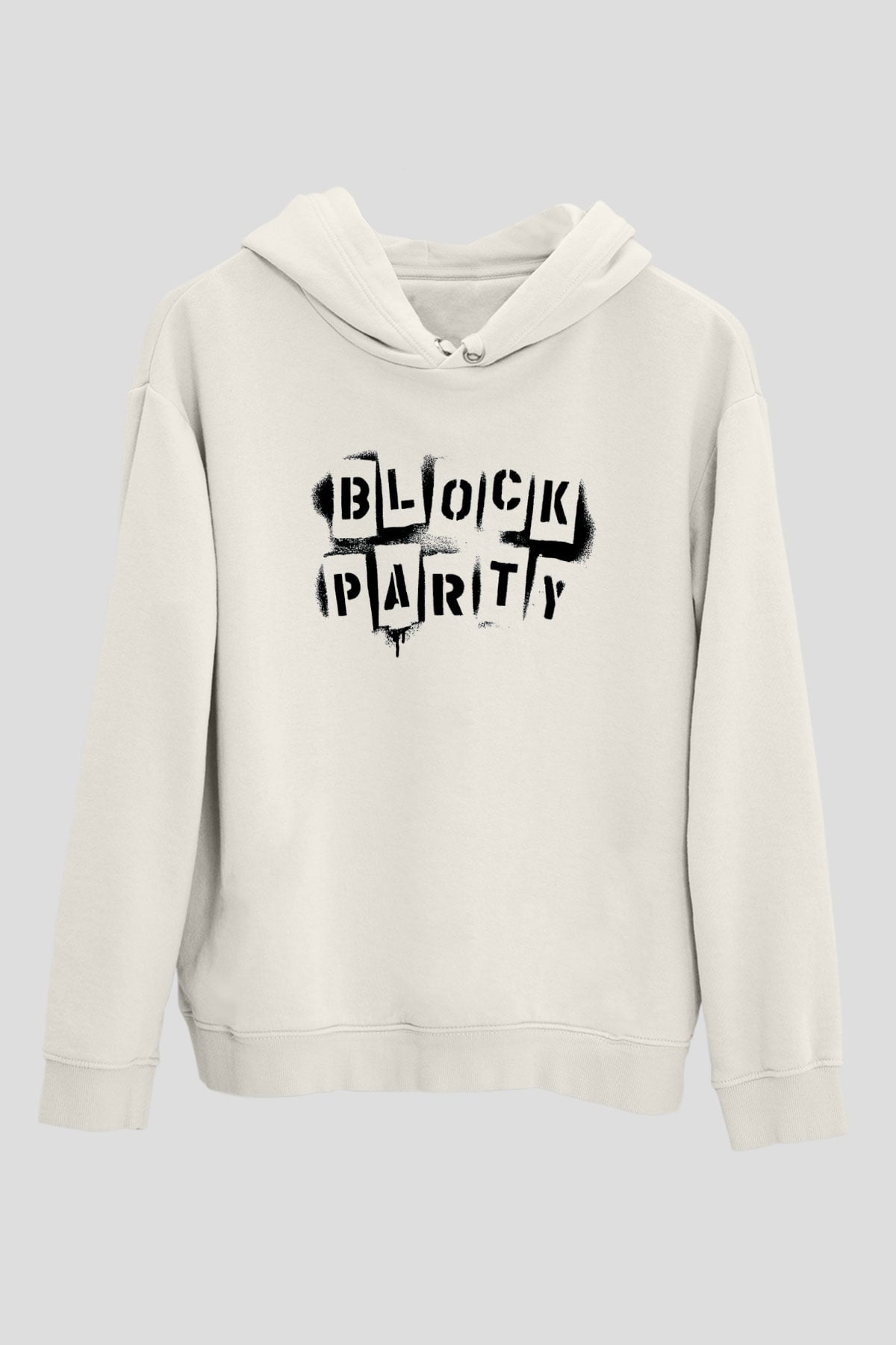 Bloc Party Beyaz Unisex Kapüşonlu Sweatshirt
