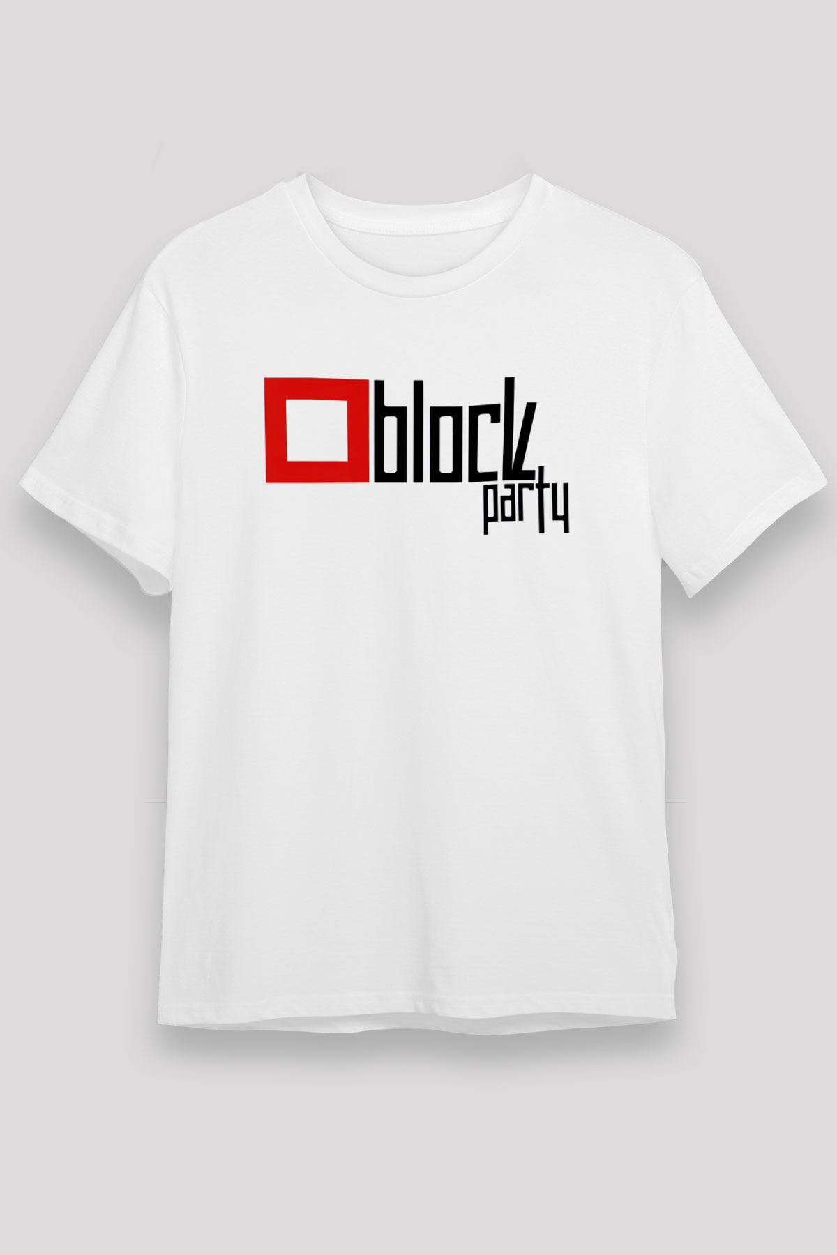 Bloc Party Beyaz Unisex Tişört T-Shirt - TişörtFabrikası