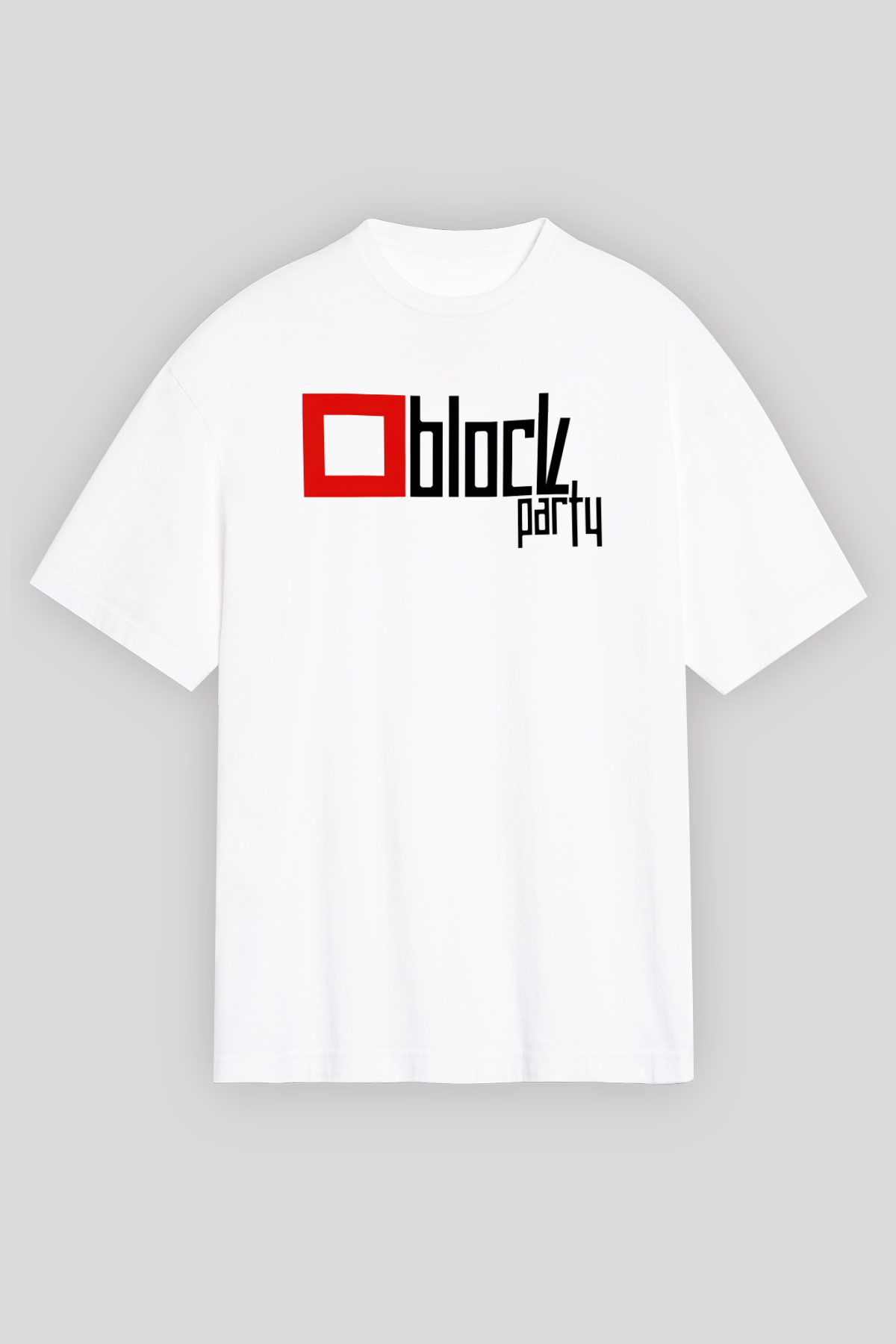 Bloc Party Beyaz Unisex Tişört T-Shirt - TişörtFabrikası