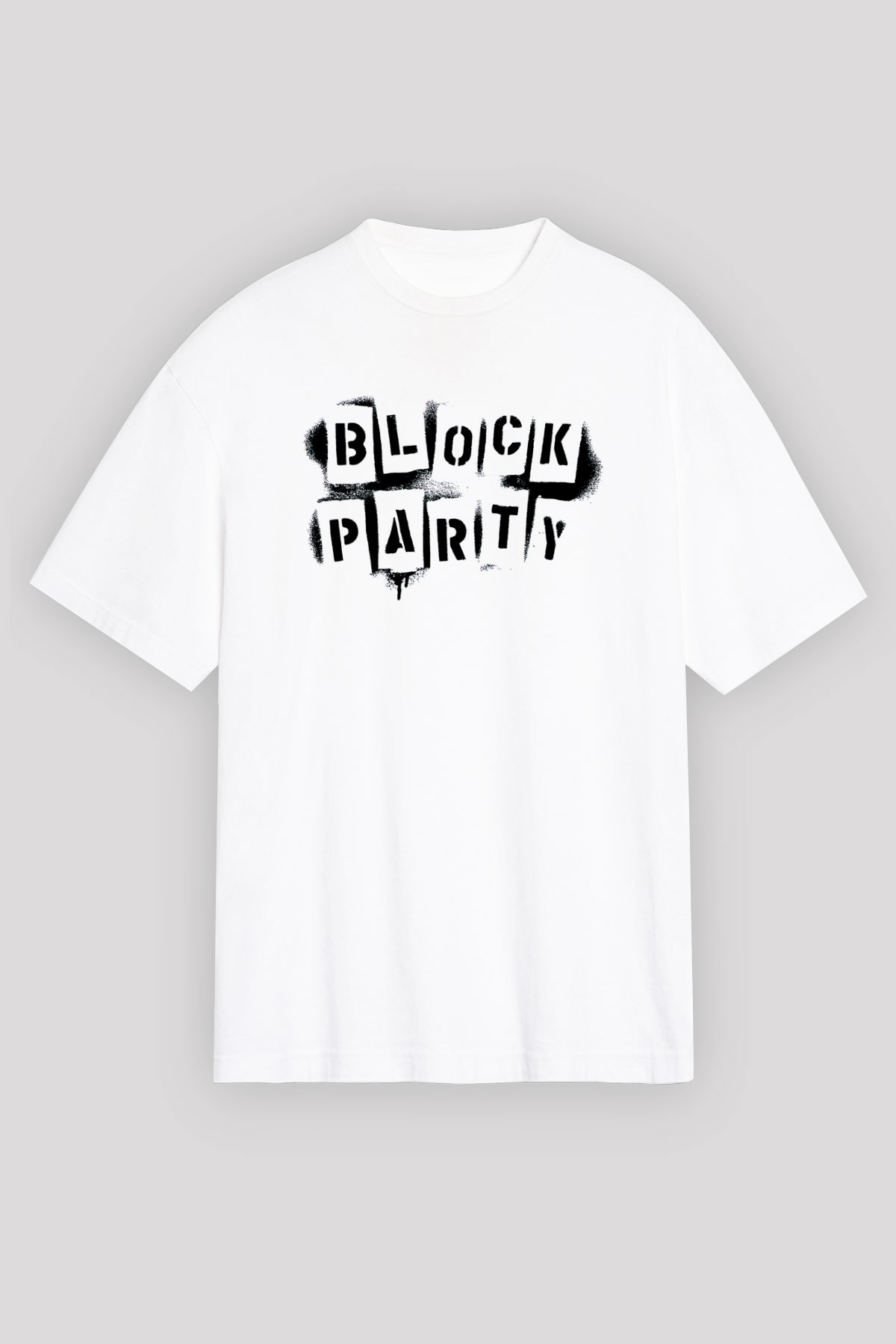 Bloc Party Beyaz Unisex Tişört T-Shirt - TişörtFabrikası