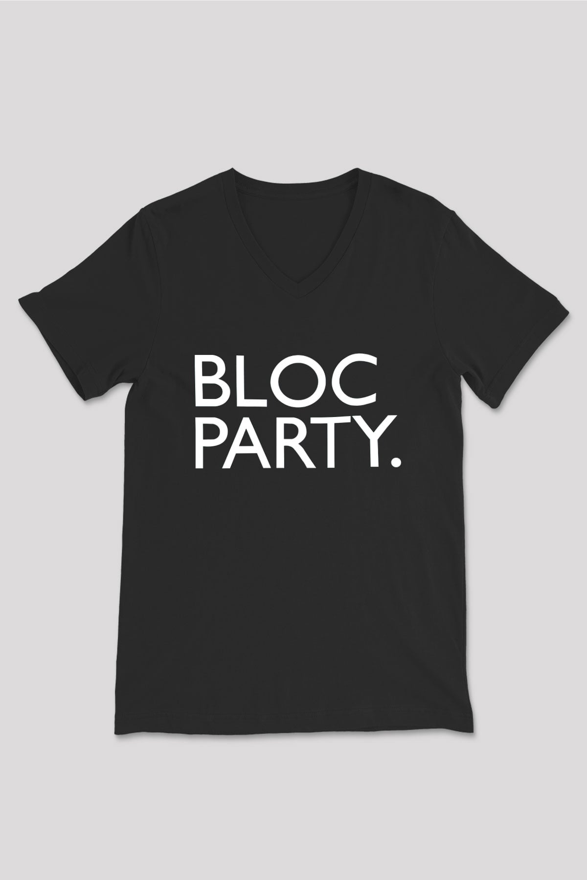 Bloc Party Siyah Unisex V Yaka Tişört T-Shirt