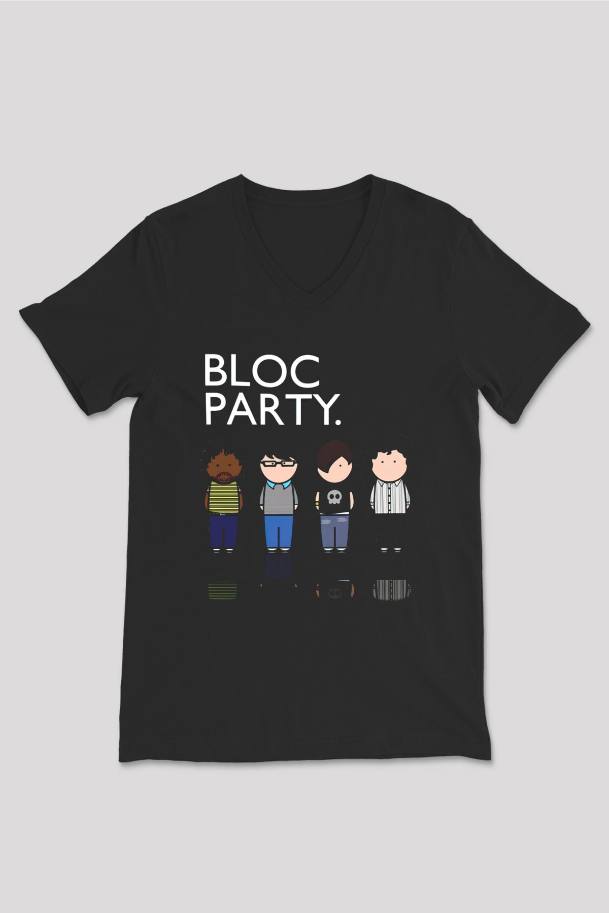 Bloc Party Siyah Unisex V Yaka Tişört