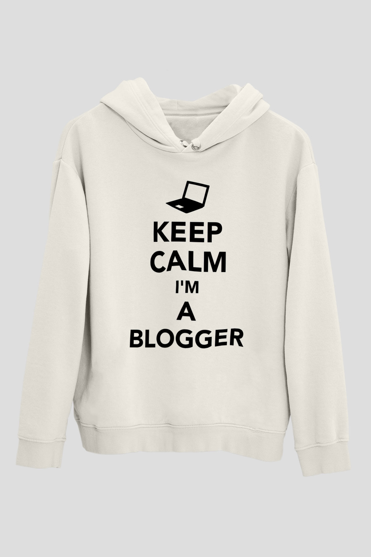 Blogger Beyaz Unisex Kapüşonlu Sweatshirt