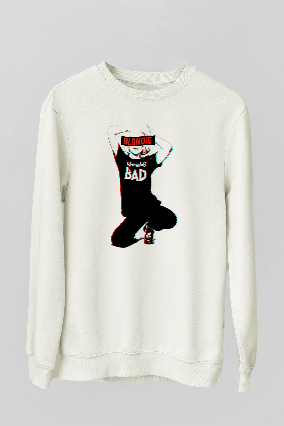 Blondie - Debbie Harry Baskılı Beyaz Unisex Sweatshirt