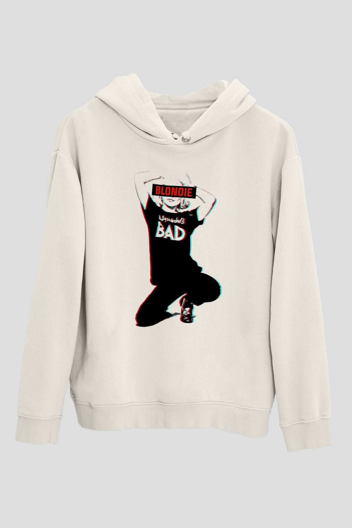 Blondie - Debbie Harry Baskılı Beyaz Unisex Kapüşonlu Sweatshirt