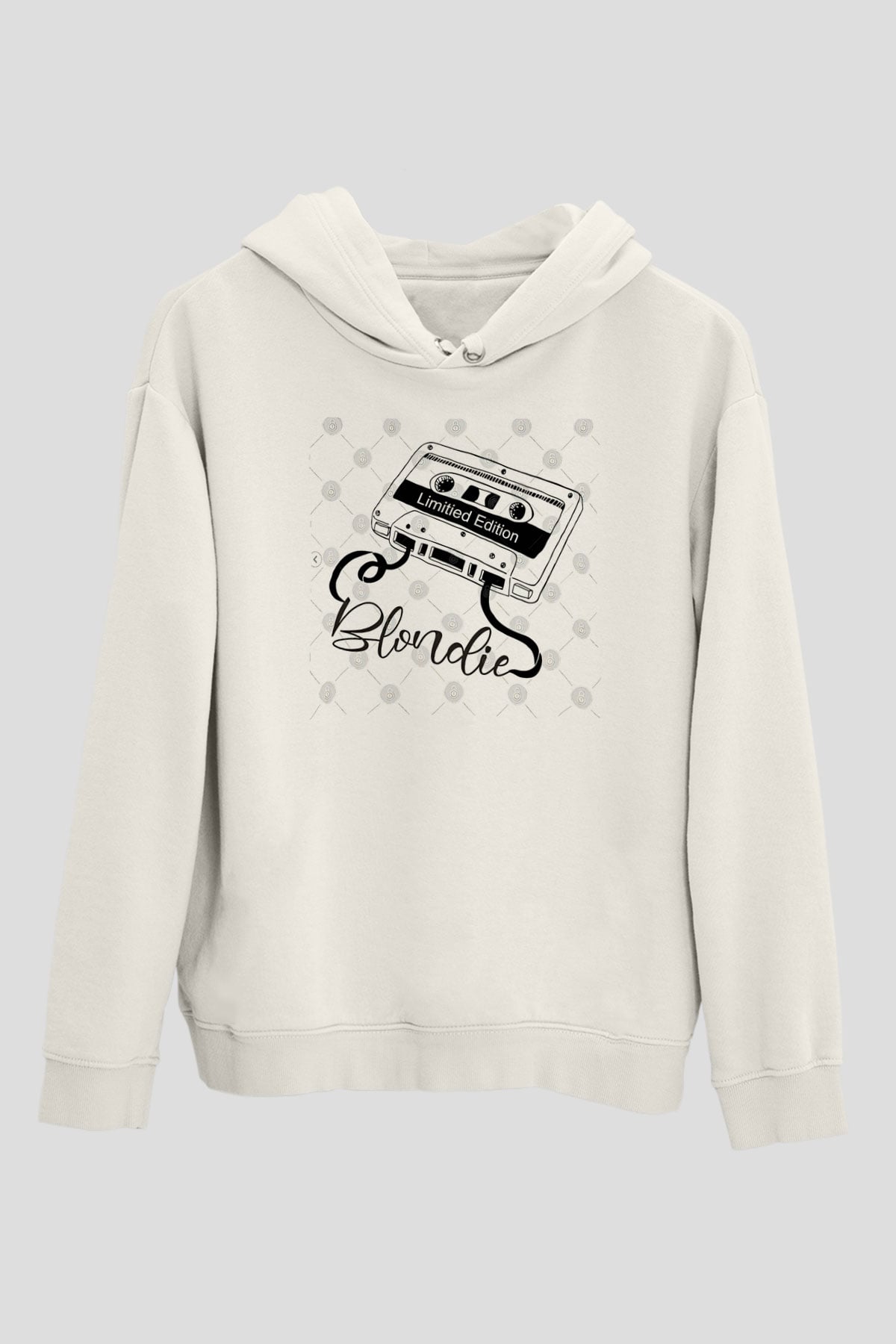 Blondie - Debbie Harry Baskılı Beyaz Unisex Kapüşonlu Sweatshirt