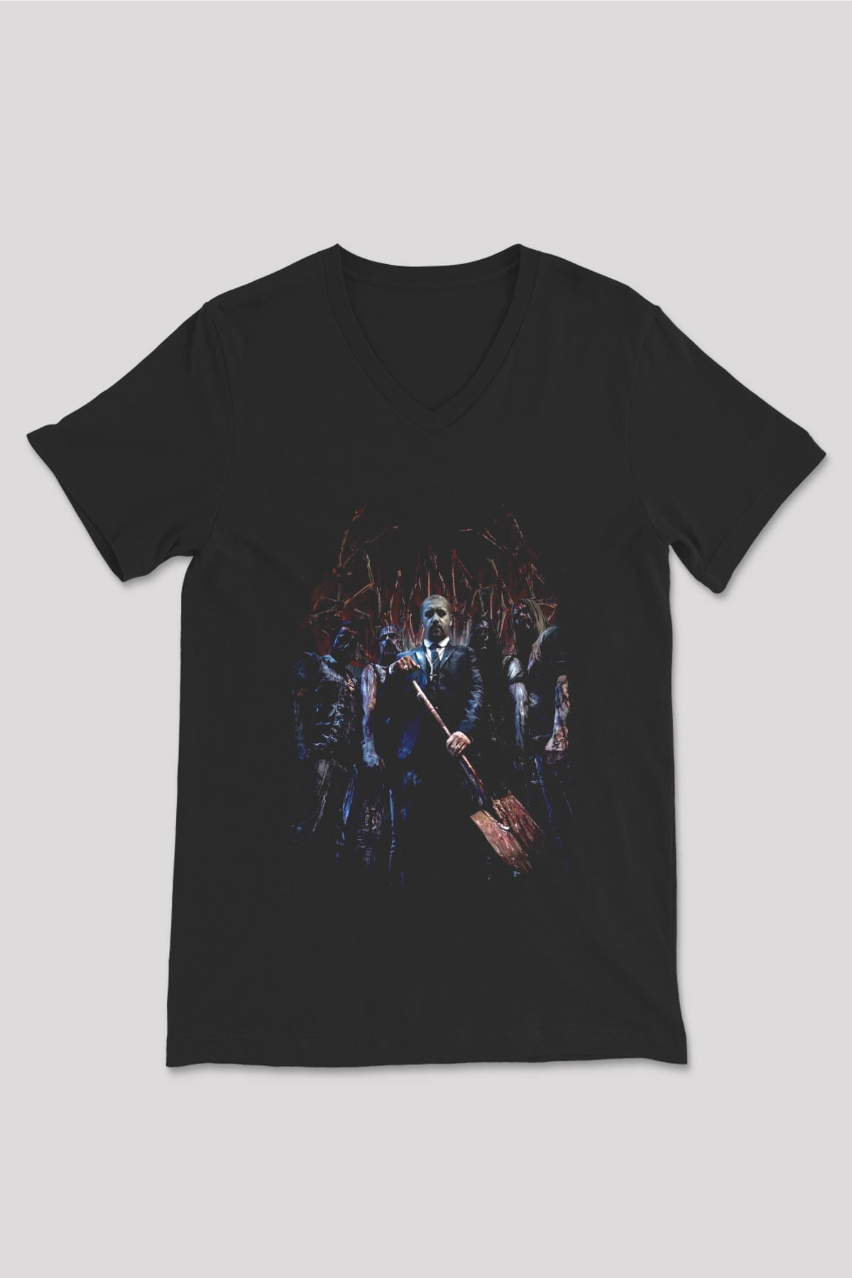 Bloodbath Siyah Unisex V Yaka Tişört