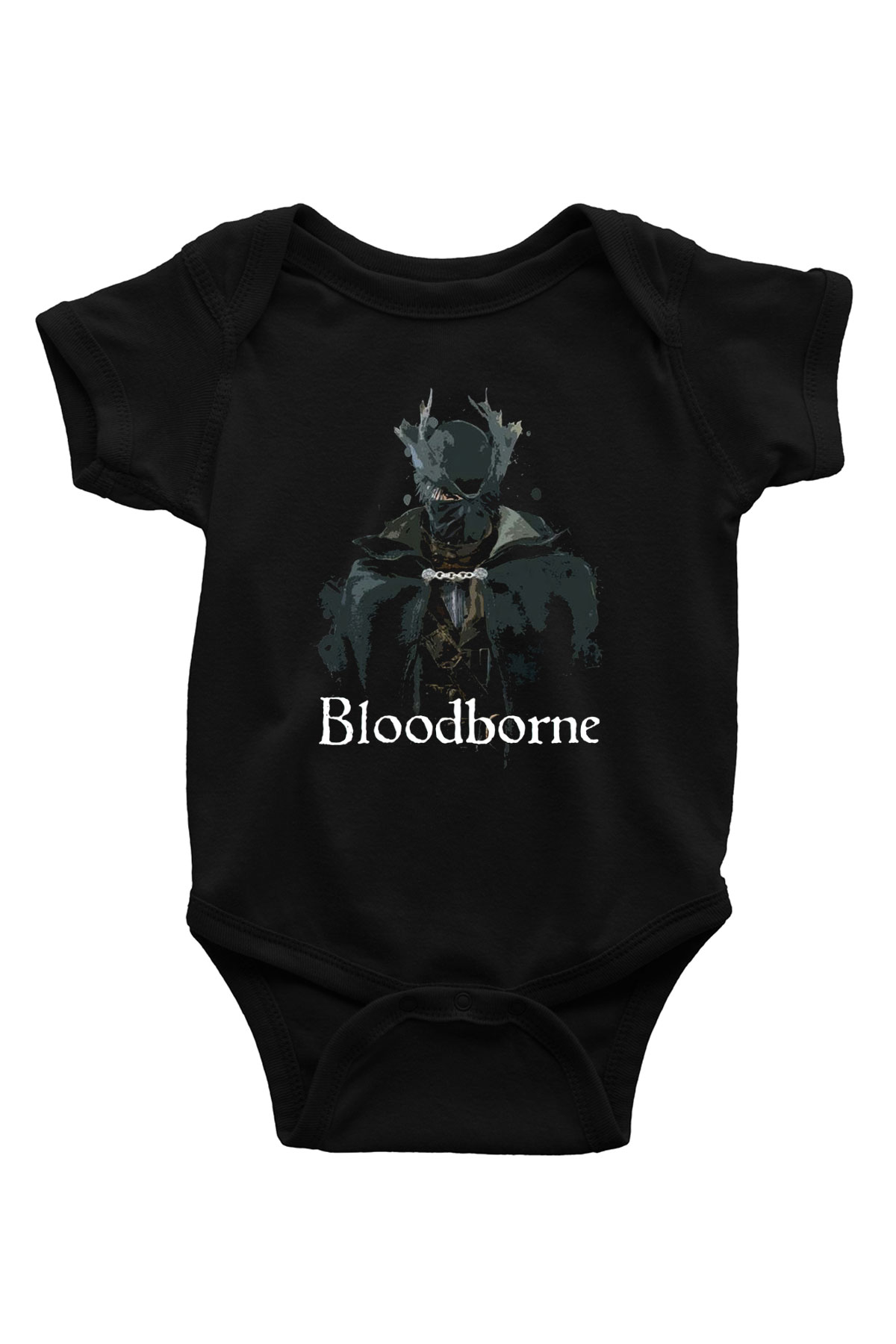 Bloodborne Baskılı Siyah Bebek Body - Zıbın