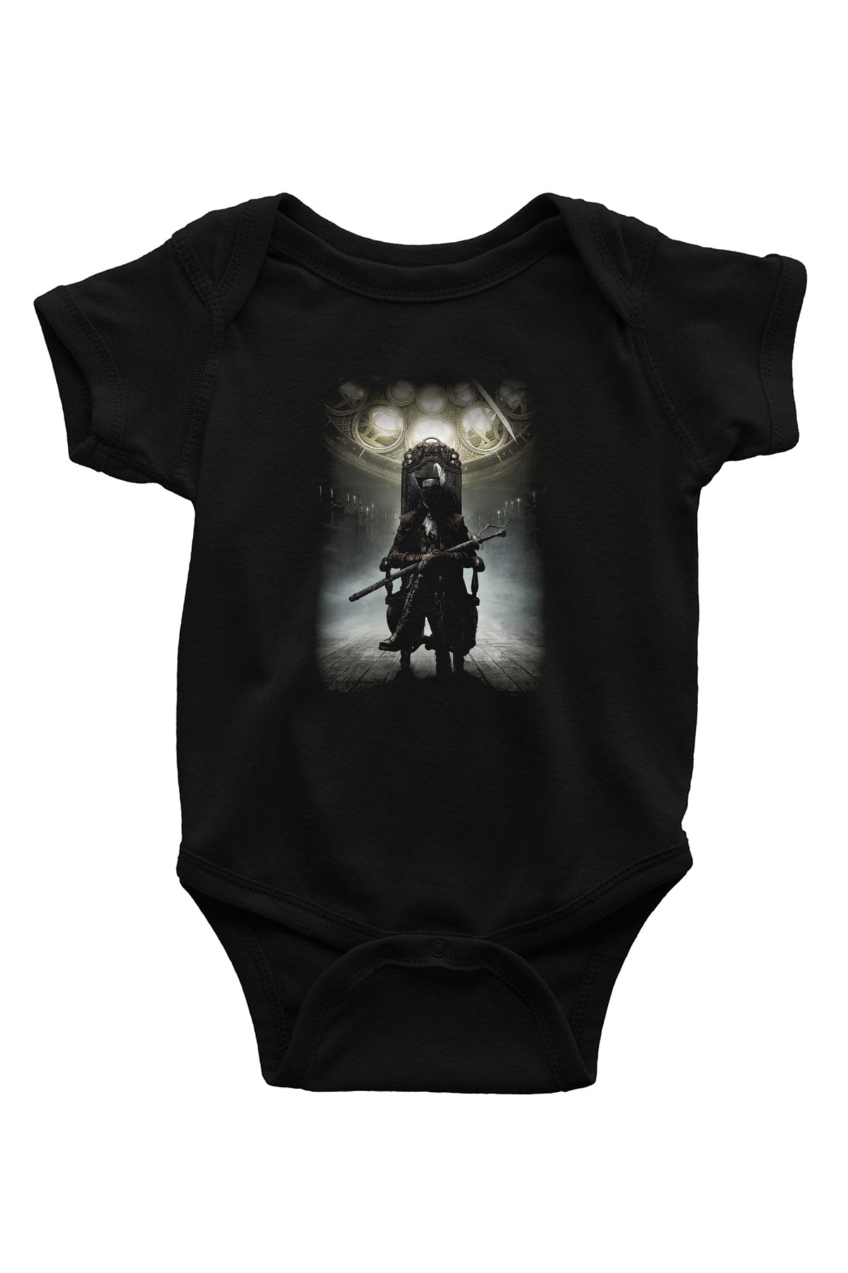 Bloodborne Baskılı Siyah Bebek Body - Zıbın