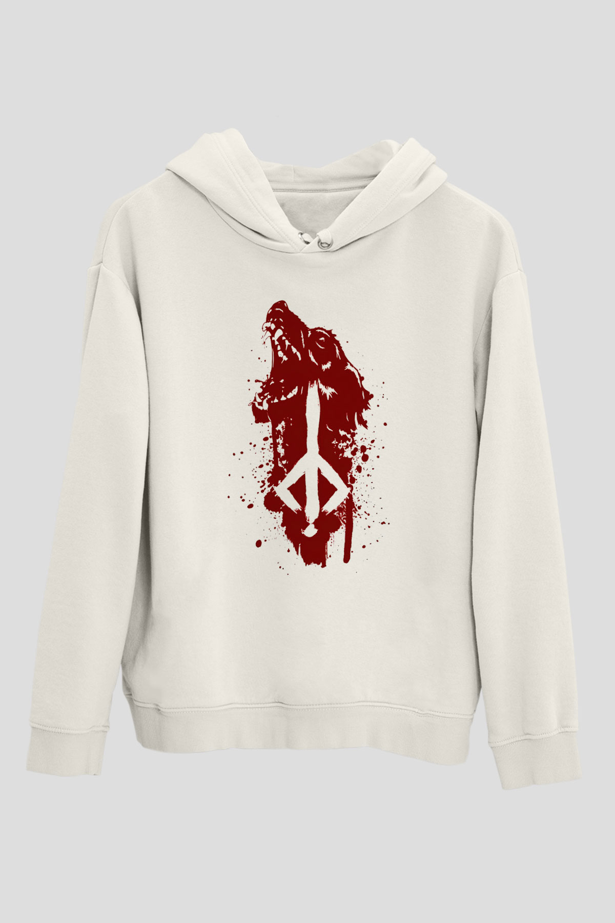 Bloodborne Beyaz Unisex Kapşonlu Sweatshirt