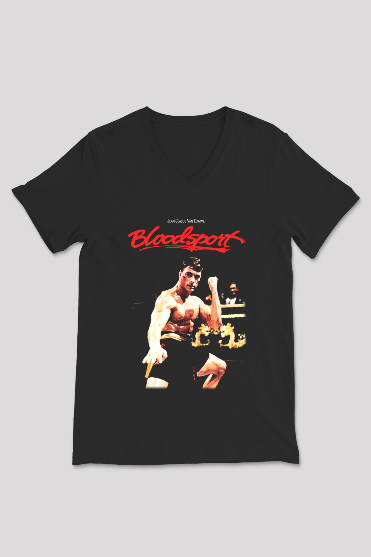 Bloodsport Kan Sporu Siyah Unisex V Yaka Tişört