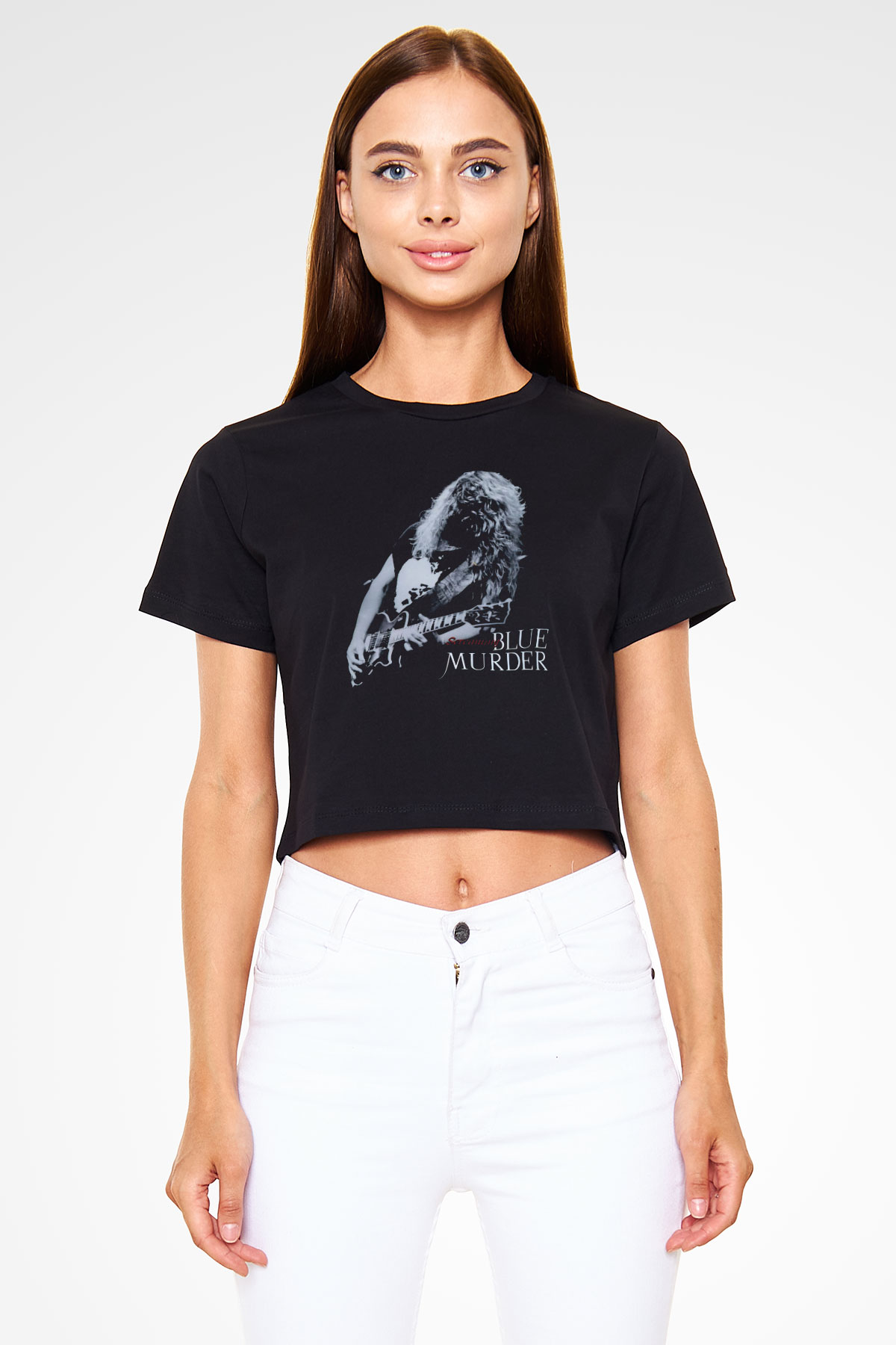 Blue Murder Siyah  Crop Top Tişört