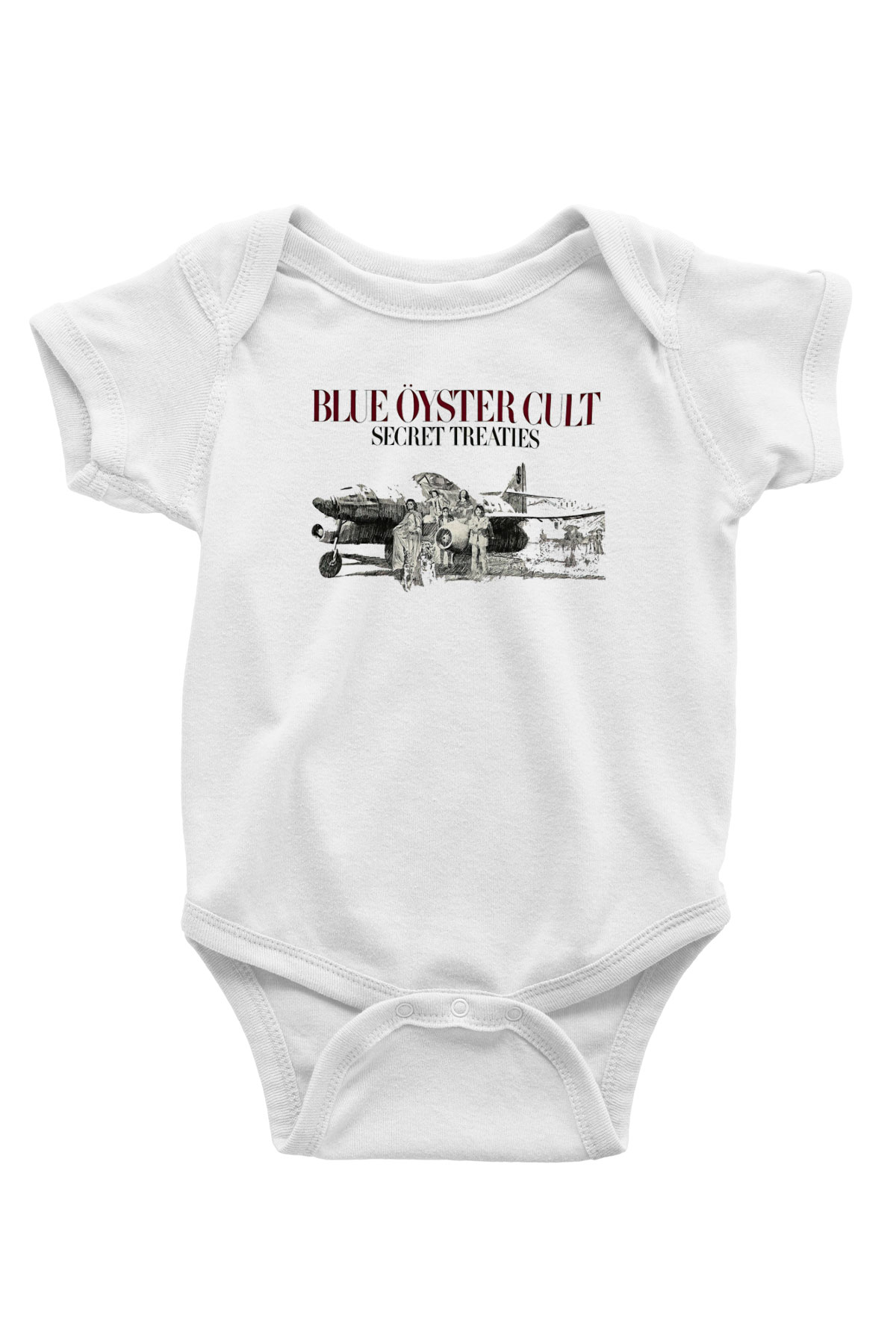 Blue Oyster Cult Baskılı Beyaz Unisex Bebek Body - Zıbın