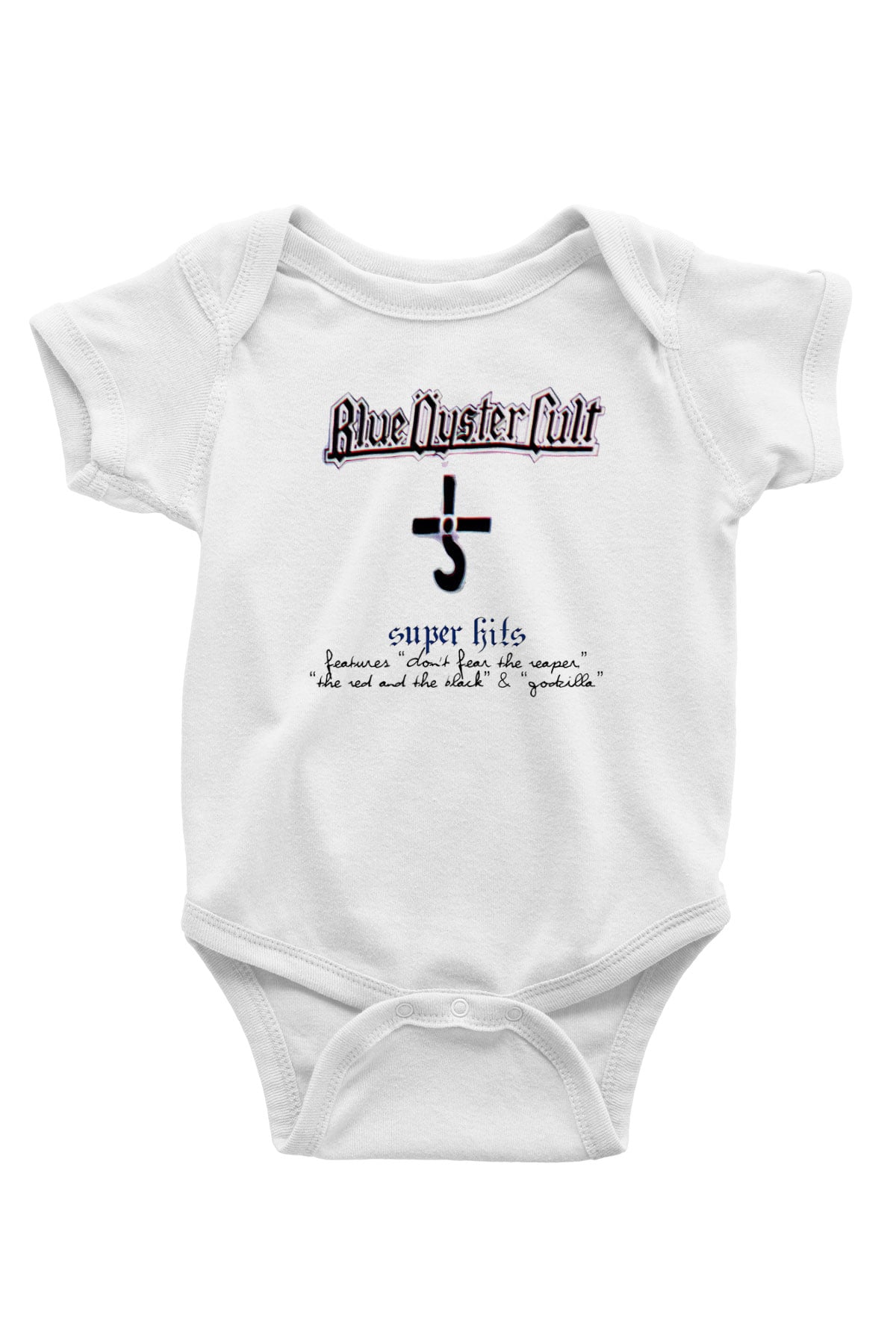 Blue Oyster Cult Baskılı Beyaz Unisex Bebek Body - Zıbın