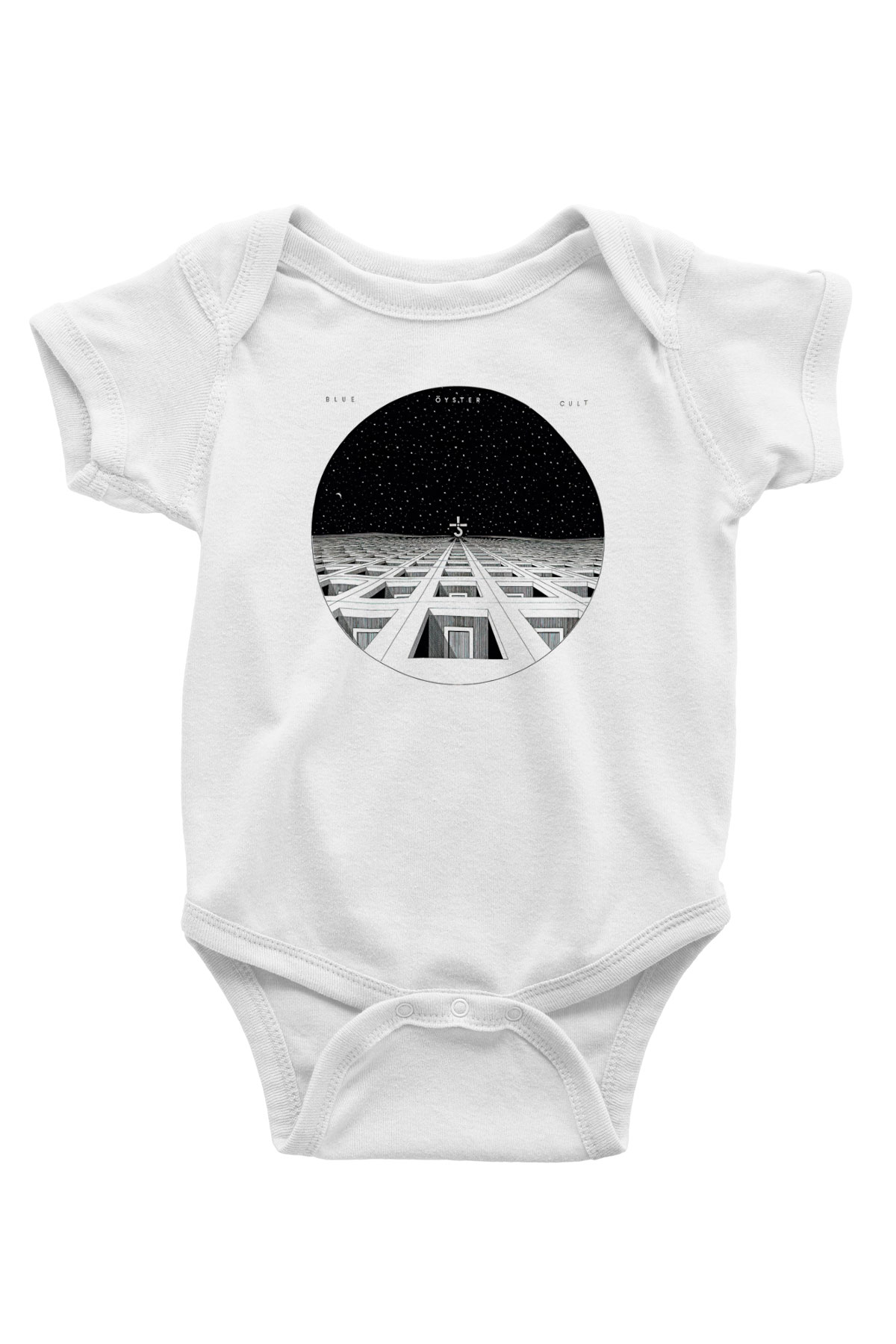 Blue Oyster Cult Baskılı Beyaz Unisex Bebek Body - Zıbın