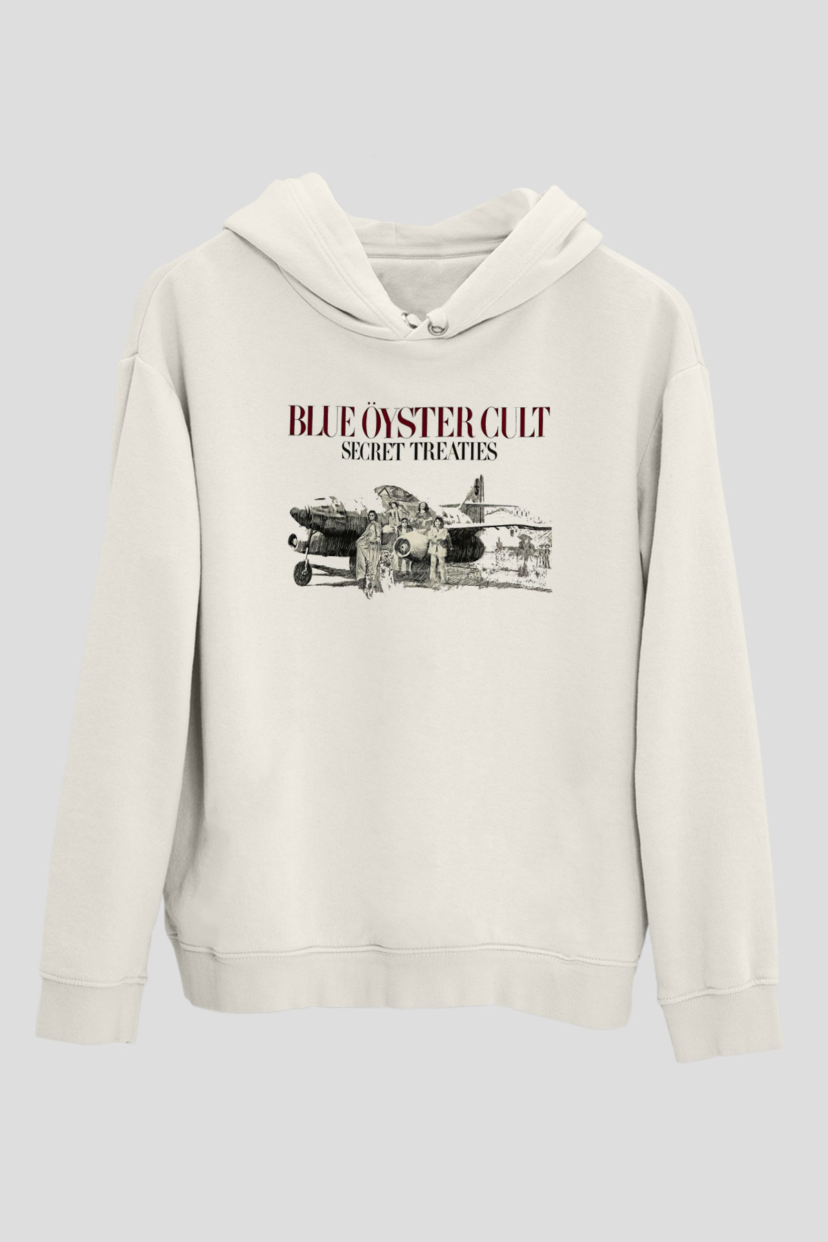 Blue Oyster Cult Baskılı Beyaz Unisex Kapüşonlu Sweatshirt
