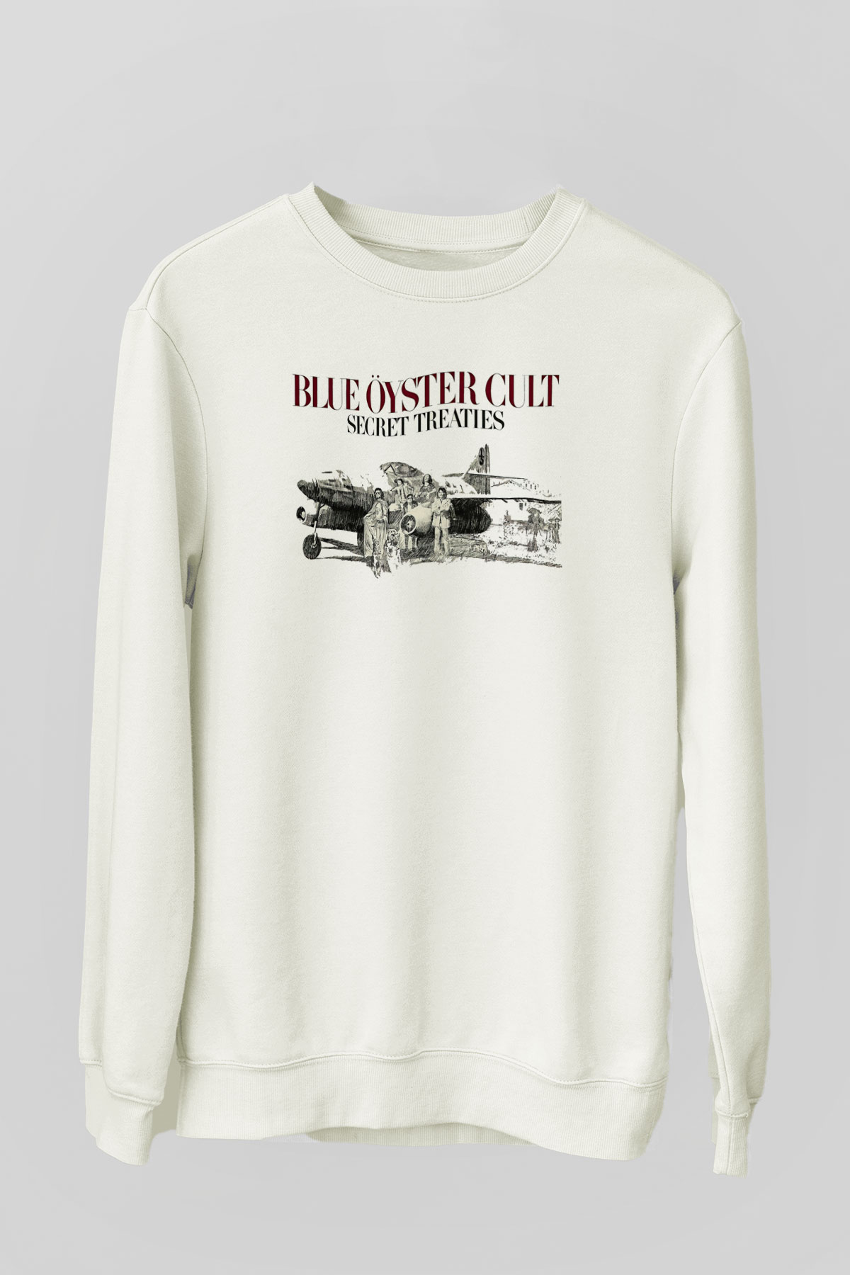 Blue Oyster Cult Baskılı Beyaz Unisex Sweatshirt