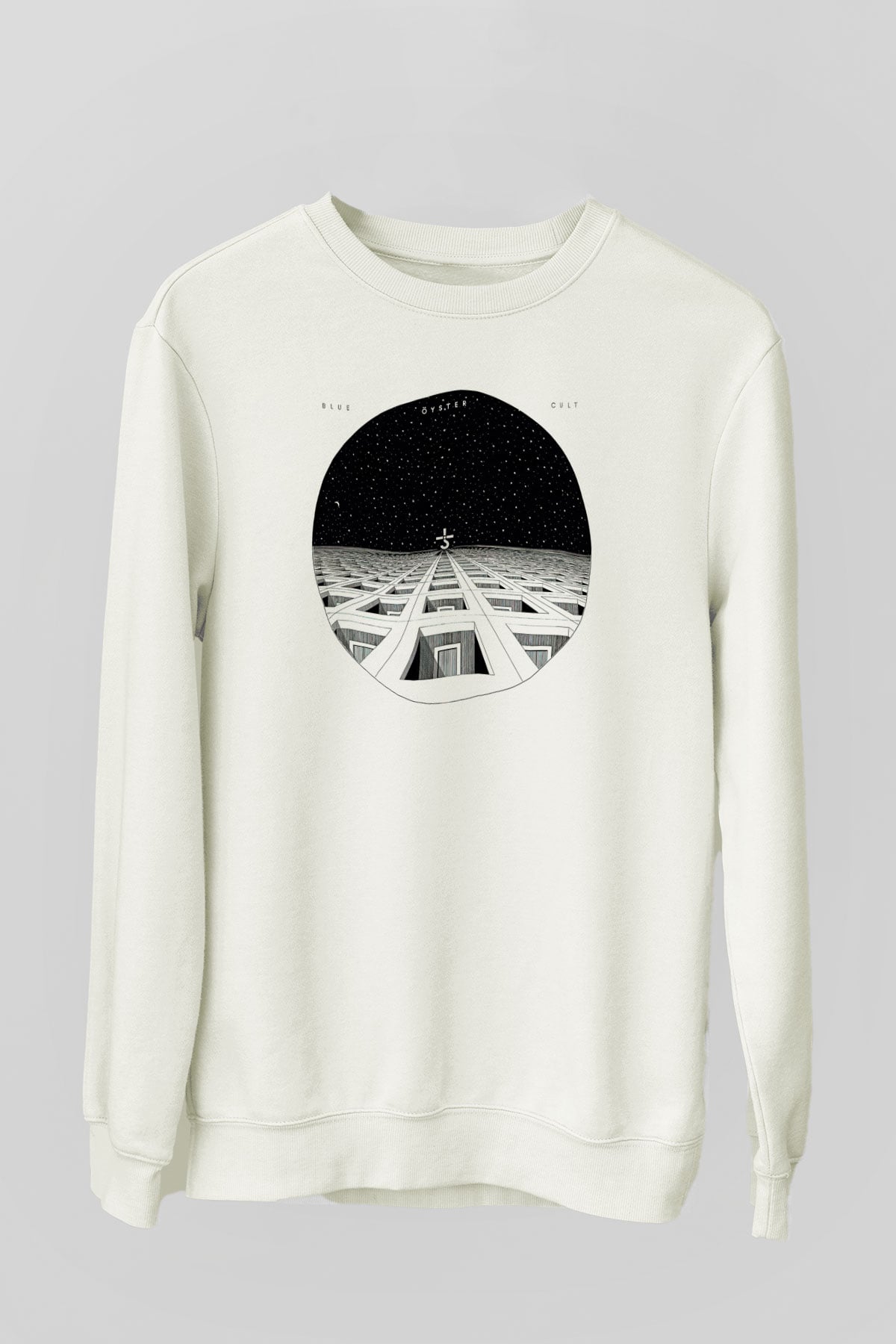 Blue Oyster Cult Baskılı Beyaz Unisex Sweatshirt